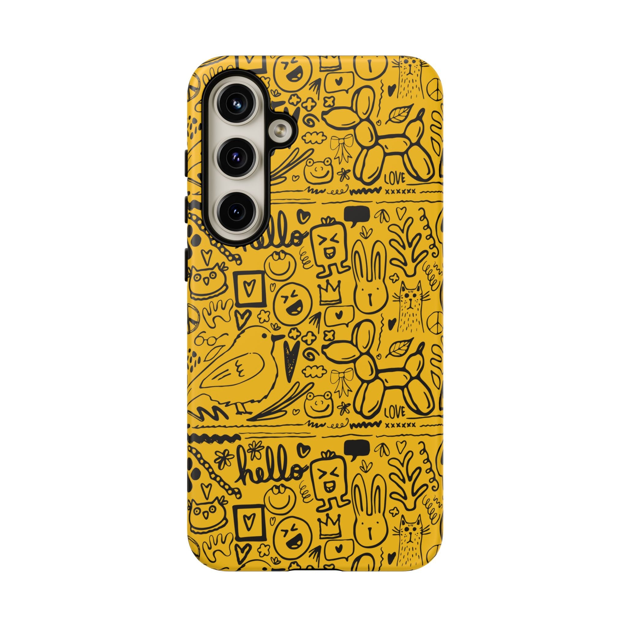Vibrant Phone Case, Cute Yellow Floral iPhone Cover, Stylish Tough Case, Fun Phone Accessory, Perfect Gift for Teens