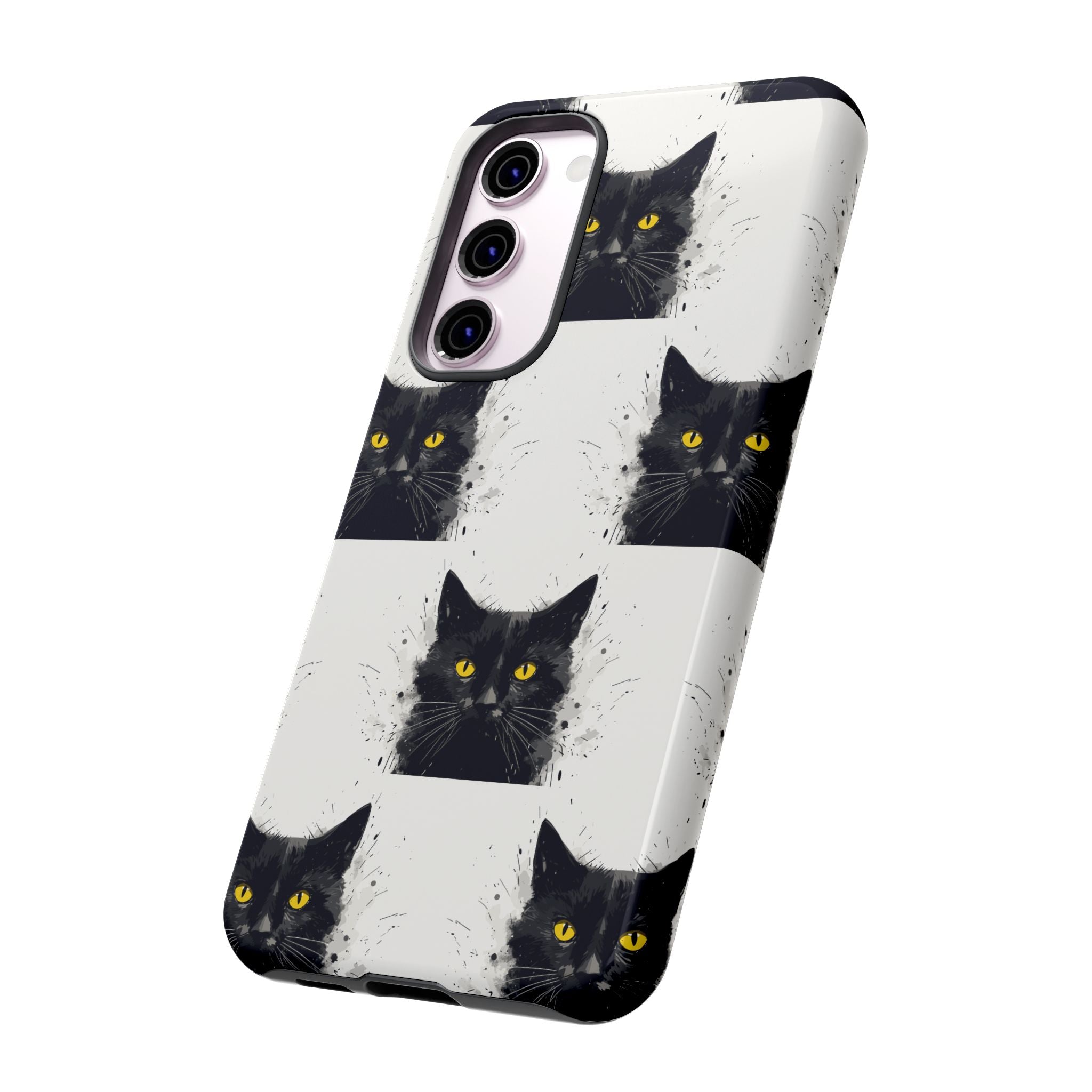 Black Cat Phone Case, Tough Cases, Cat Lover Gift, Unique Design, Halloween, Animal Accessories, Custom Phone Cover