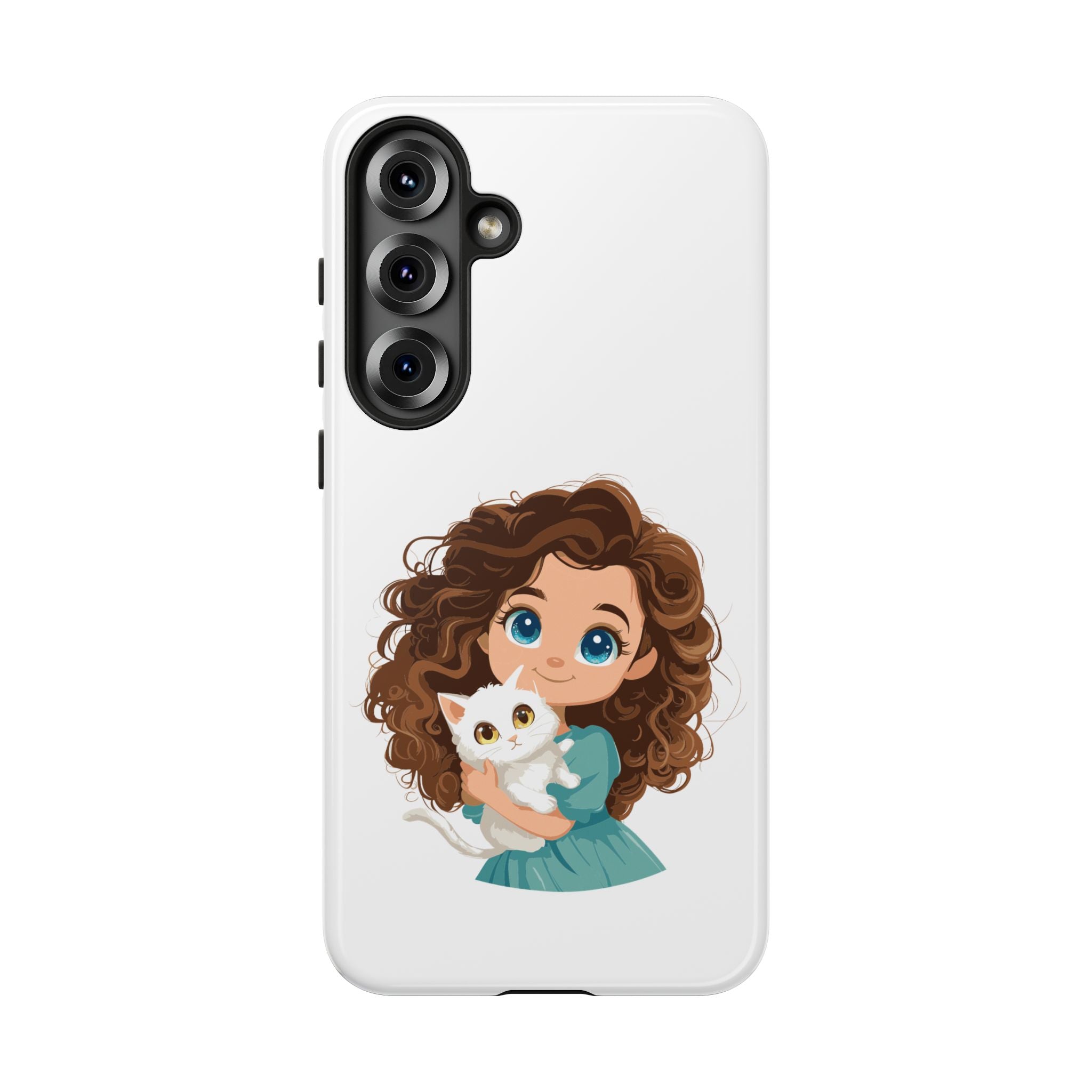 Cute Cat Lover Phone Case, Tough Phone Cover, Pet Lover Gift, Personalized Gift, Kids Phone Case, Animal Lover Accessories