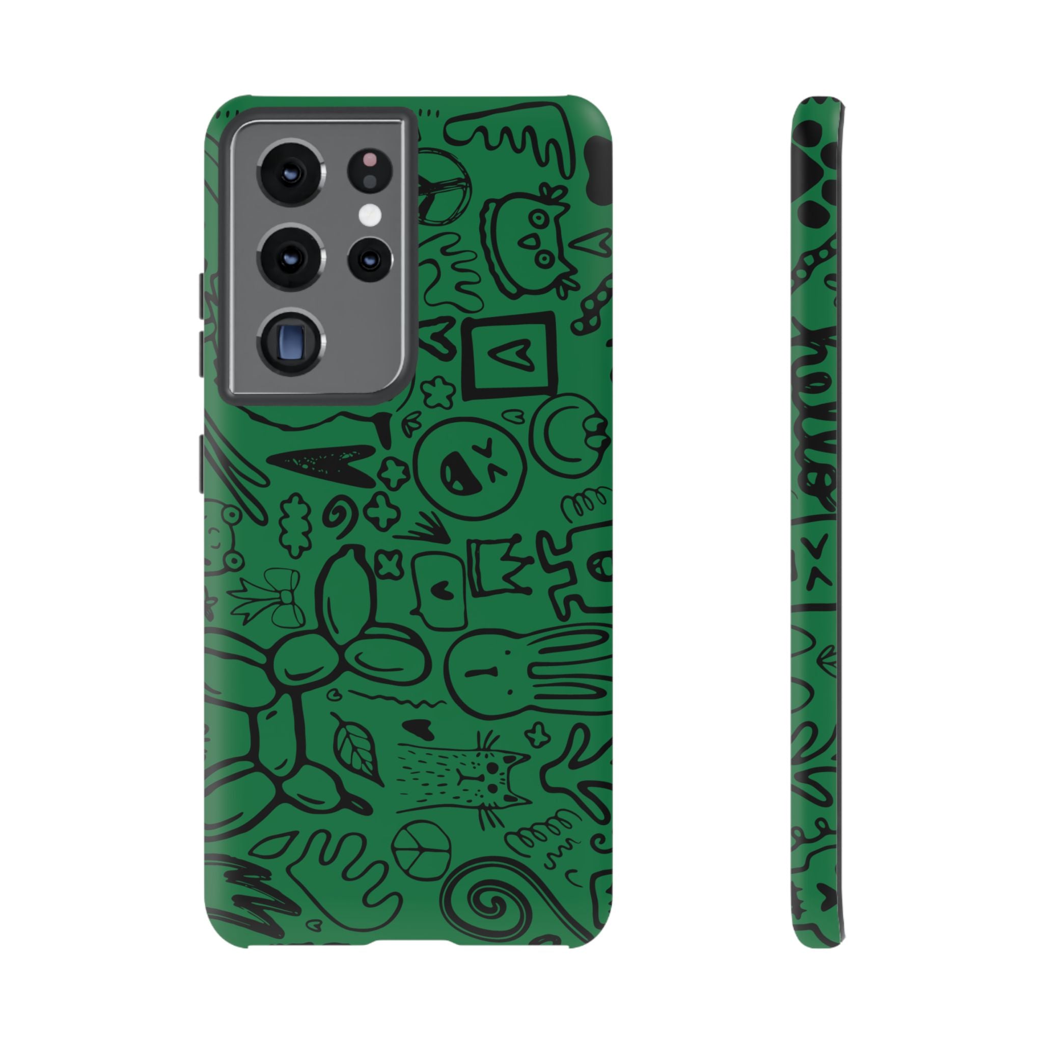 Playful Phone Case, Vibrant Green Tough Case, Quirky Graphic Design, Unique Gift for Kids, Fun Accessories, Christmas, Birthday