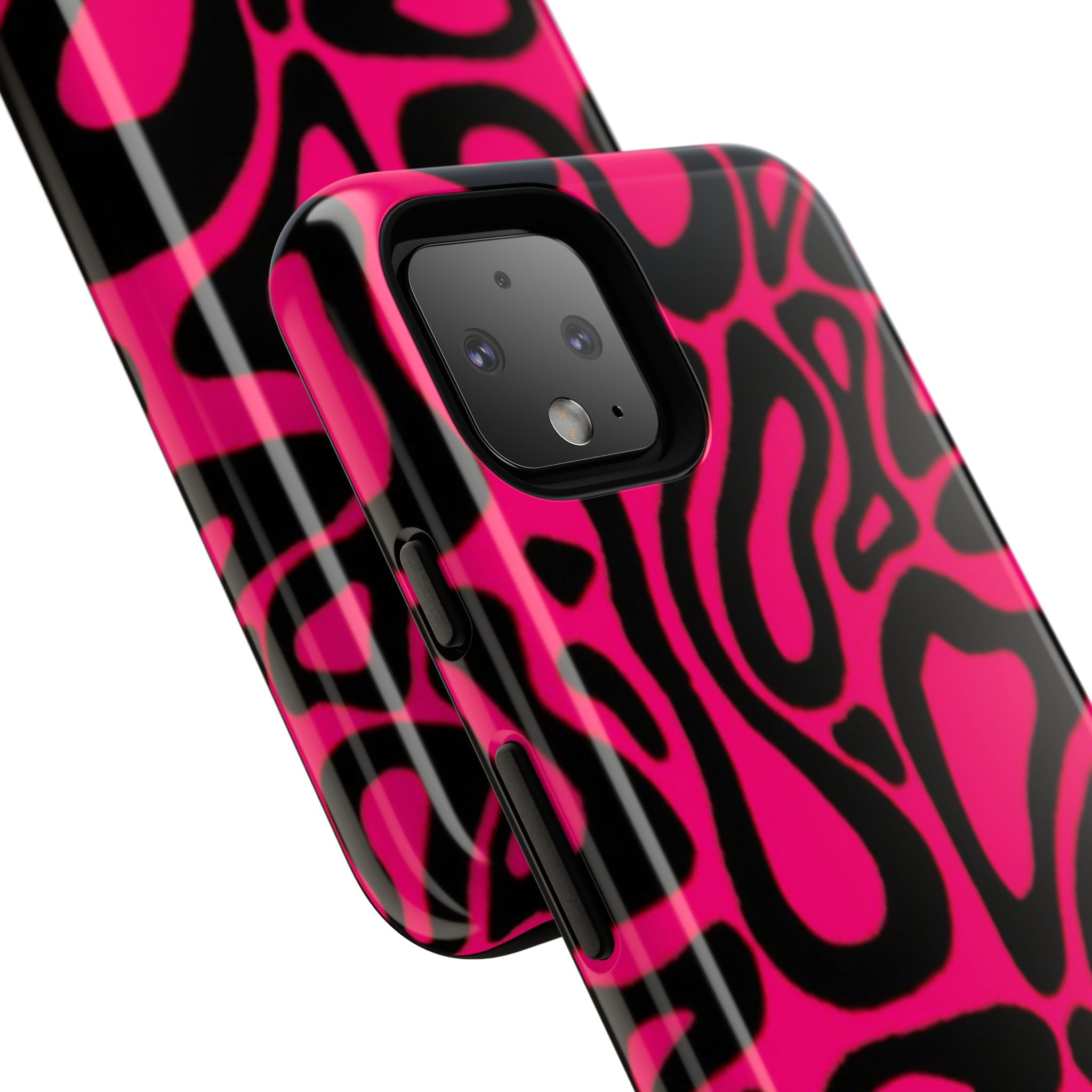 Bold Pink Patterned Phone Case, Stylish Tough Case, Trendy Accessory, Gift for Her, Tech Protection