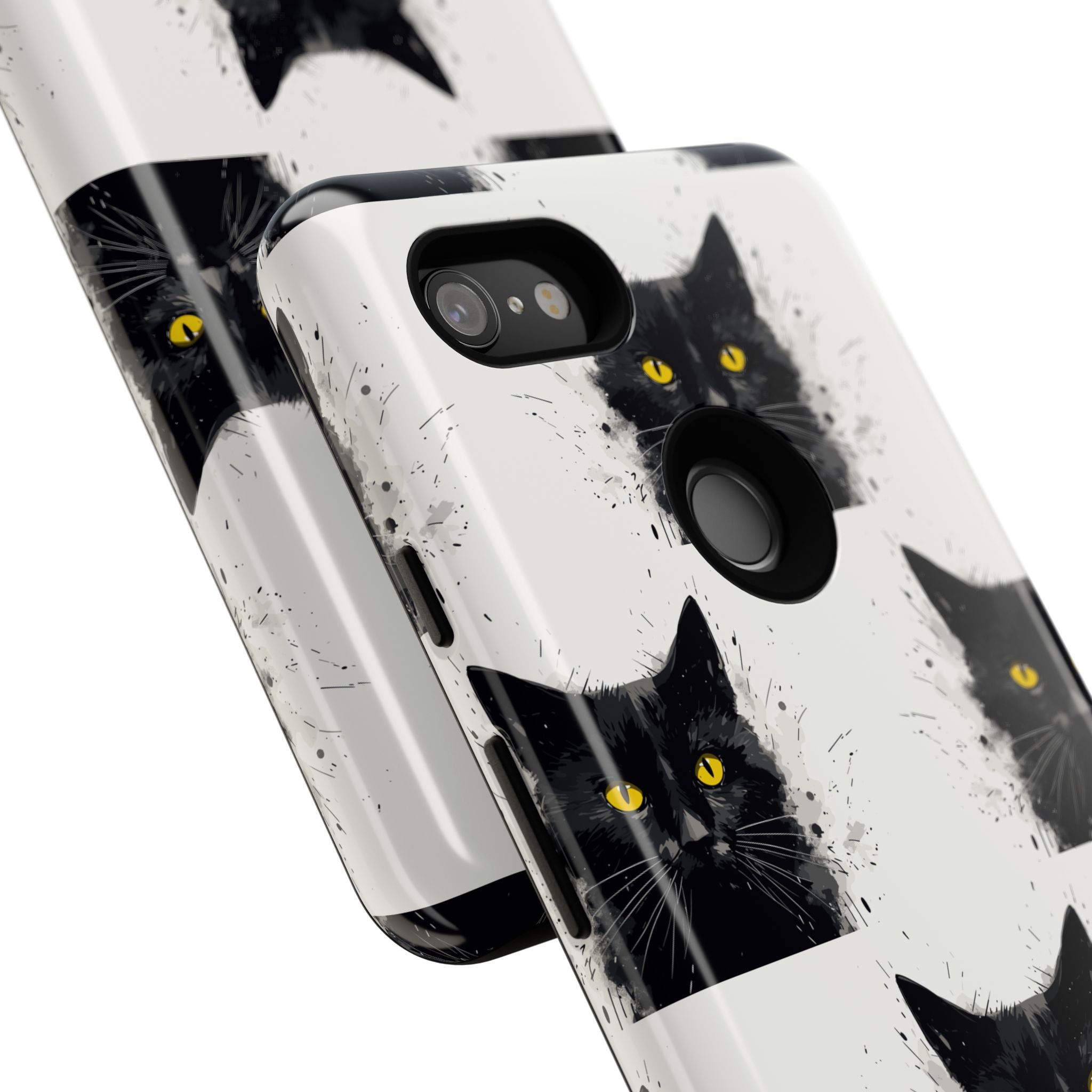 Black Cat Phone Case, Tough Cases, Cat Lover Gift, Unique Design, Halloween, Animal Accessories, Custom Phone Cover