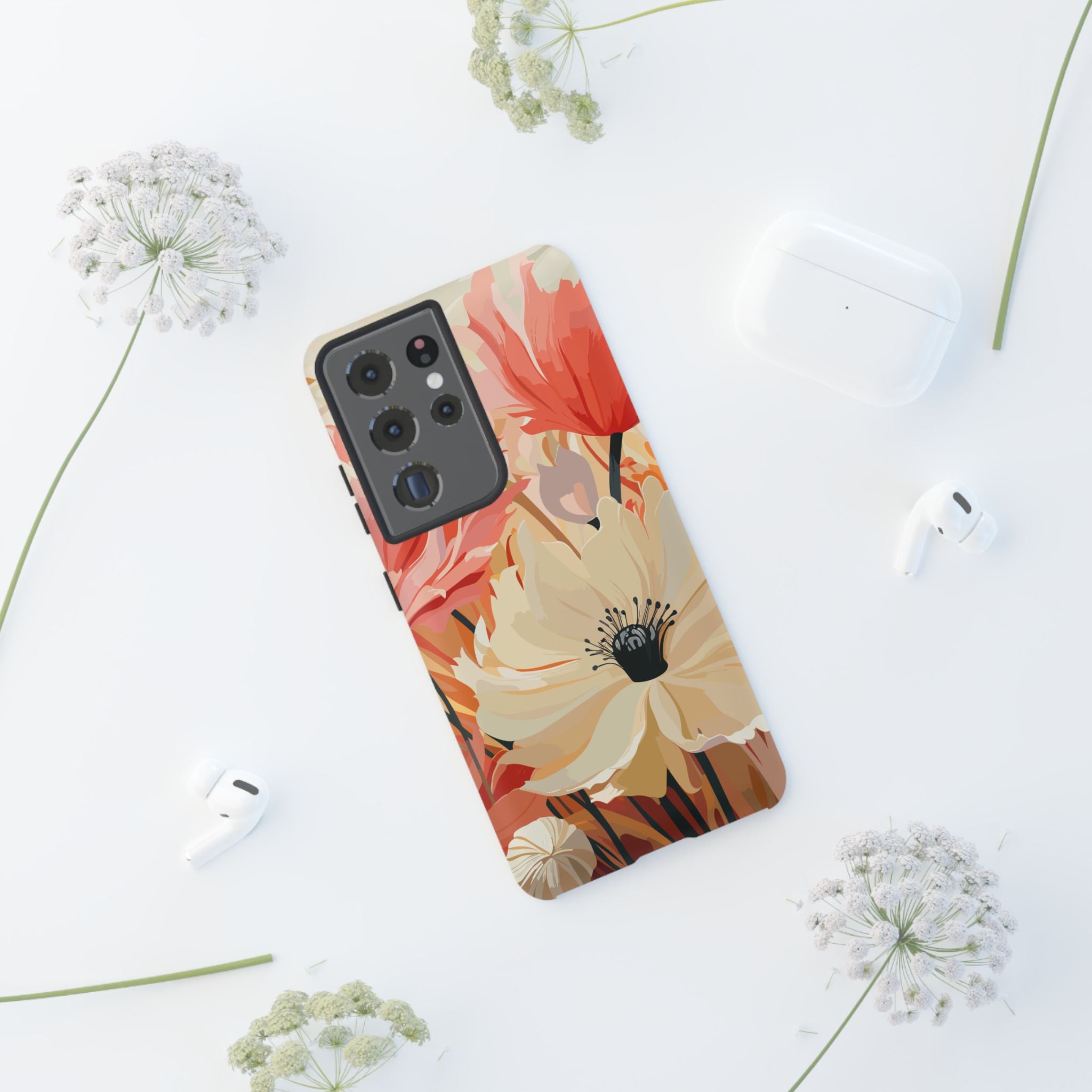 Floral Phone Case, Tough Protective Cover for Floral Lovers, Perfect Gift for Friends, Spring Celebration, Art Lovers Gift