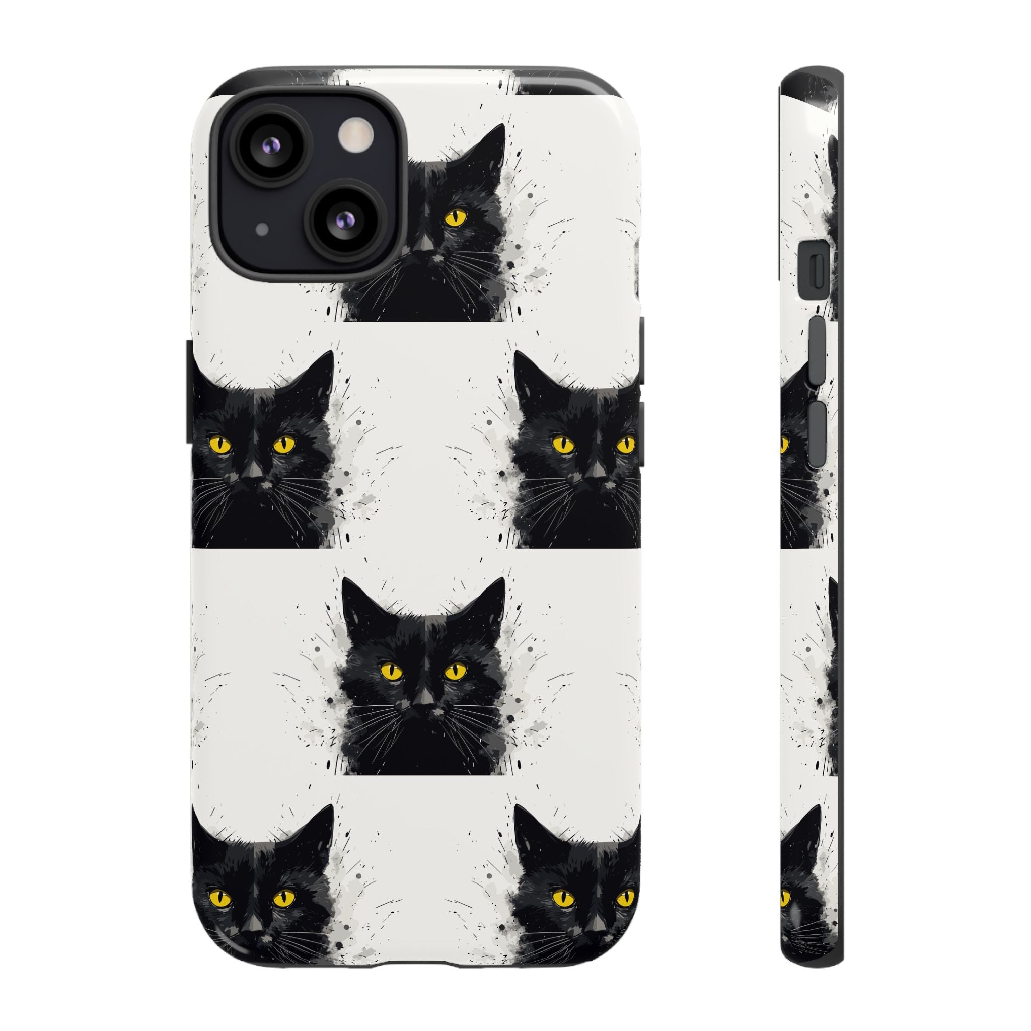 Black Cat Phone Case, Tough Cases, Cat Lover Gift, Unique Design, Halloween, Animal Accessories, Custom Phone Cover