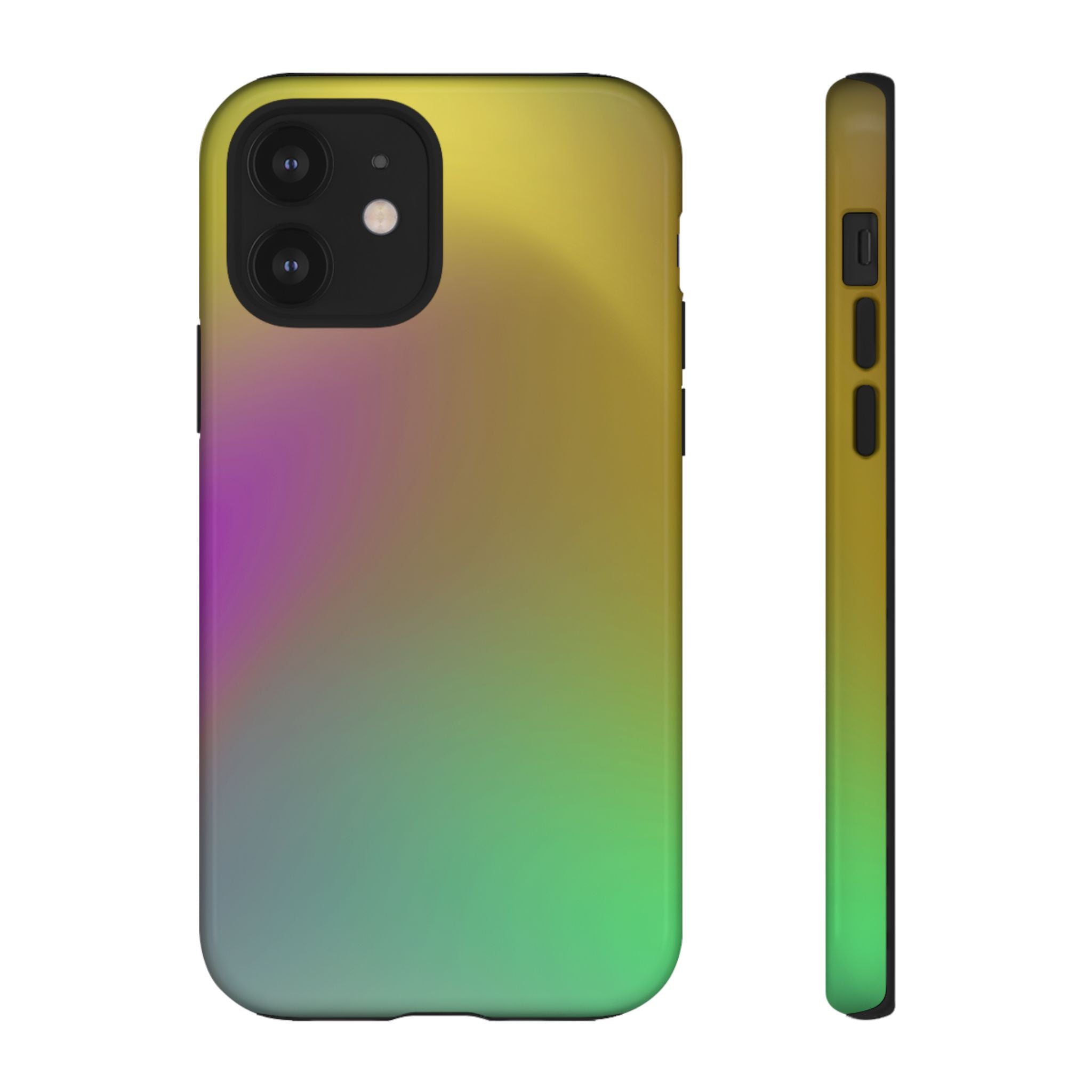 Vibrant Phone Case, Tough Cases, Colorful Phone Cover, Durable Mobile Case, Yellow Green Gradient Design