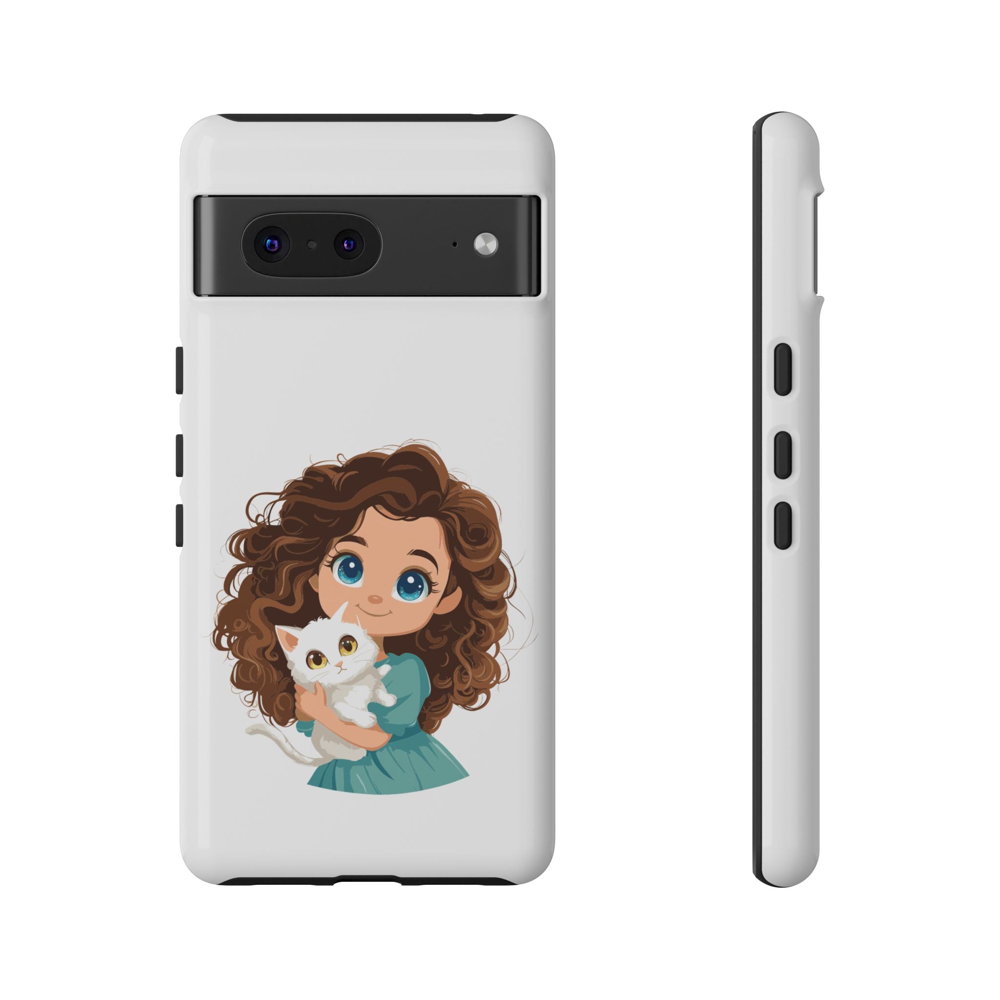 Cute Cat Lover Phone Case, Tough Phone Cover, Pet Lover Gift, Personalized Gift, Kids Phone Case, Animal Lover Accessories