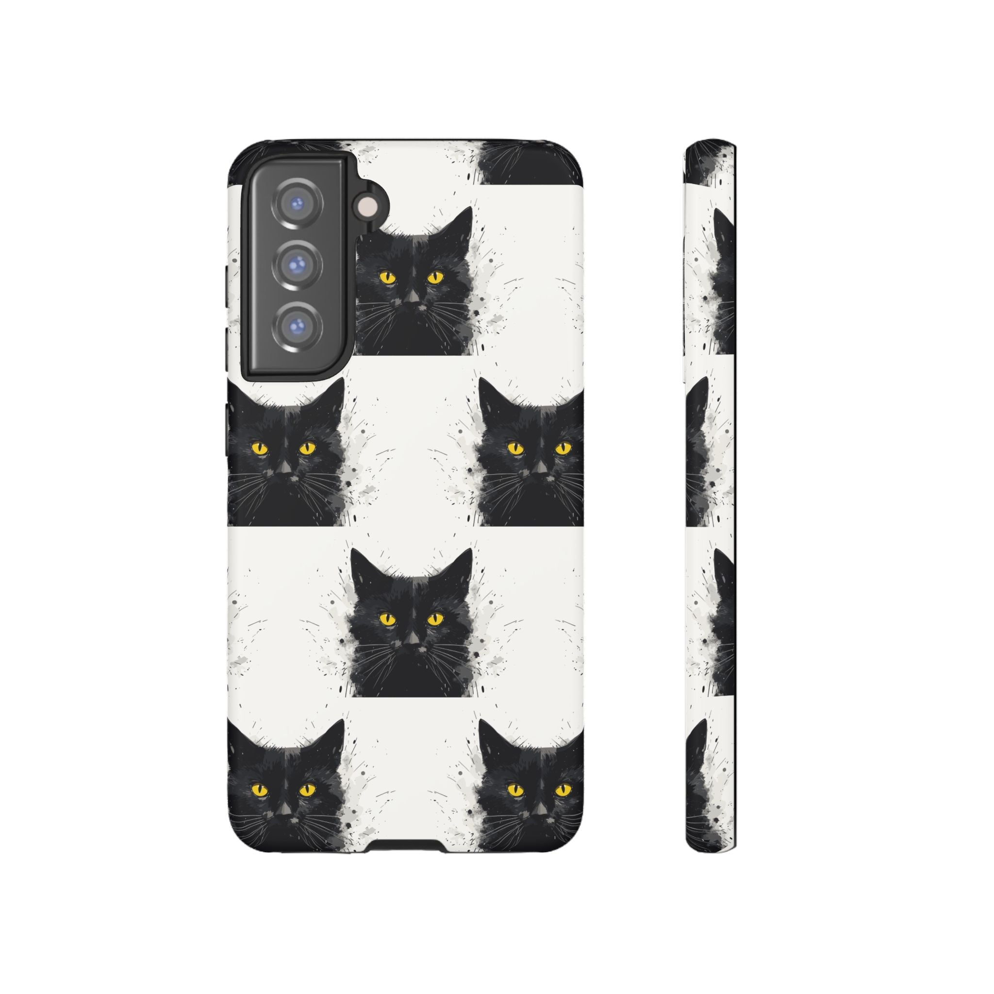Black Cat Phone Case, Tough Cases, Cat Lover Gift, Unique Design, Halloween, Animal Accessories, Custom Phone Cover