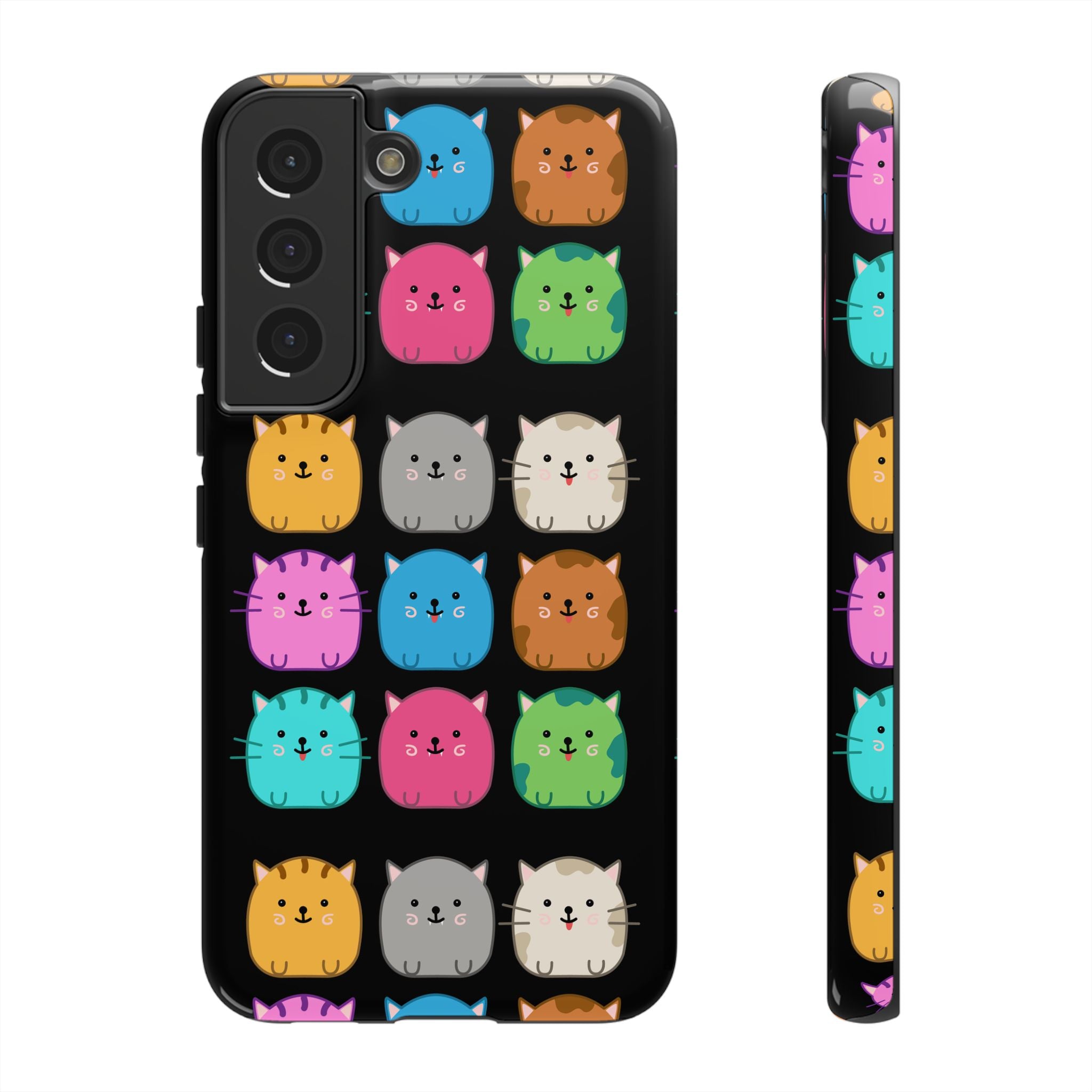 Cute Cat Phone Case, Kawaii Animal Lover Gift, Tough Phone Cover for Kids and Adults, Fun Cat Designs for Birthdays, Pet Lovers