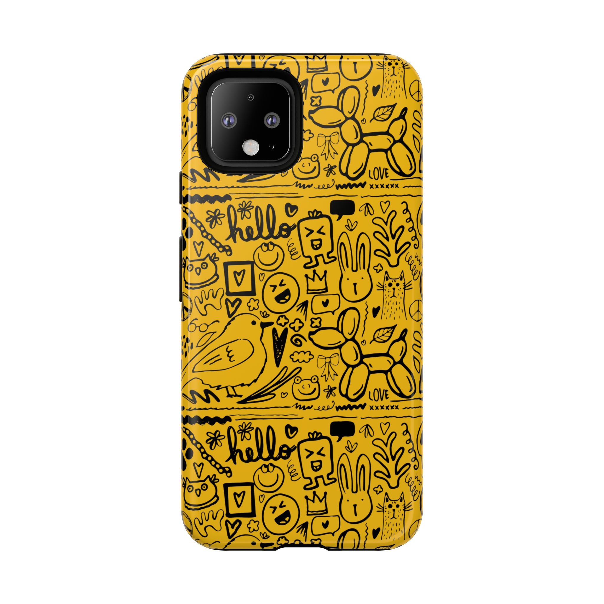 Vibrant Phone Case, Cute Yellow Floral iPhone Cover, Stylish Tough Case, Fun Phone Accessory, Perfect Gift for Teens