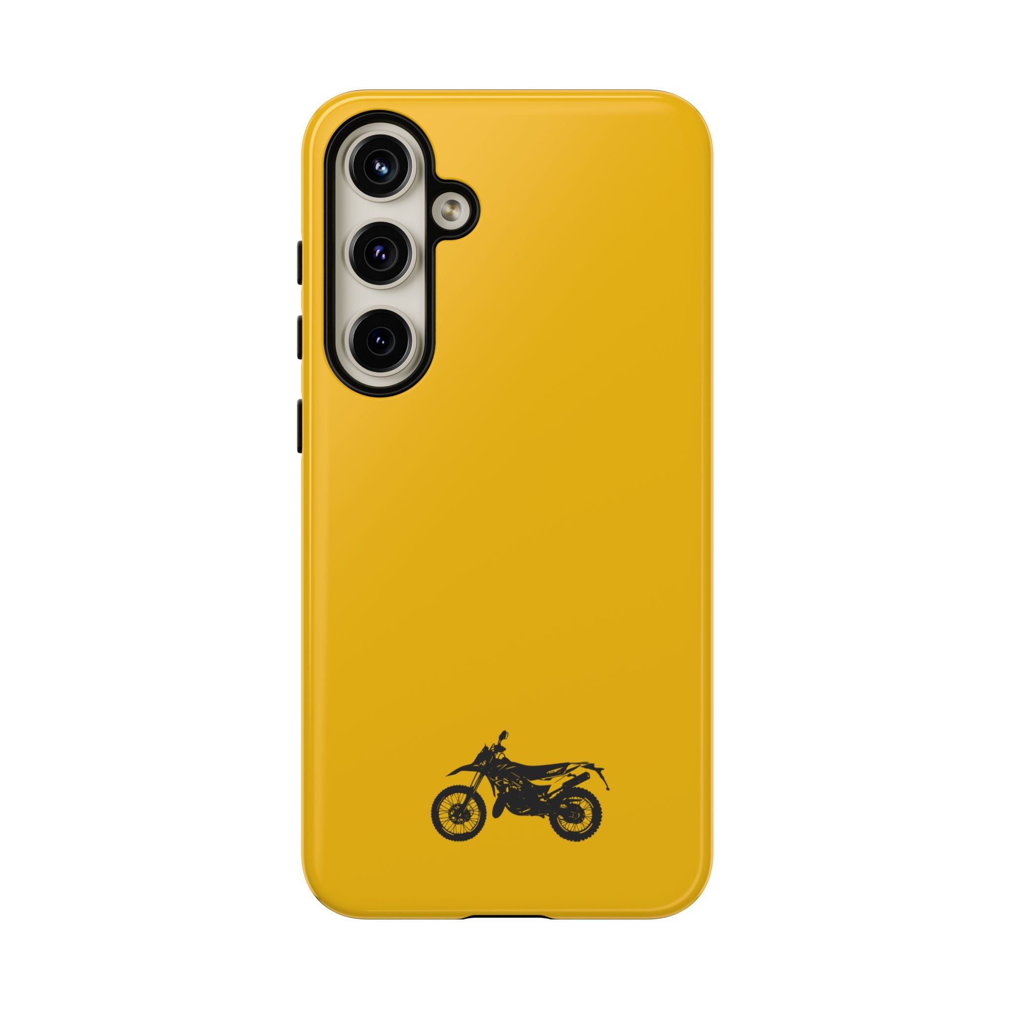 Motorcycle Phone Case, Tough Phone Cover, Gift for Bikers, Durable Tech Accessory, Yellow Motorcycle Design