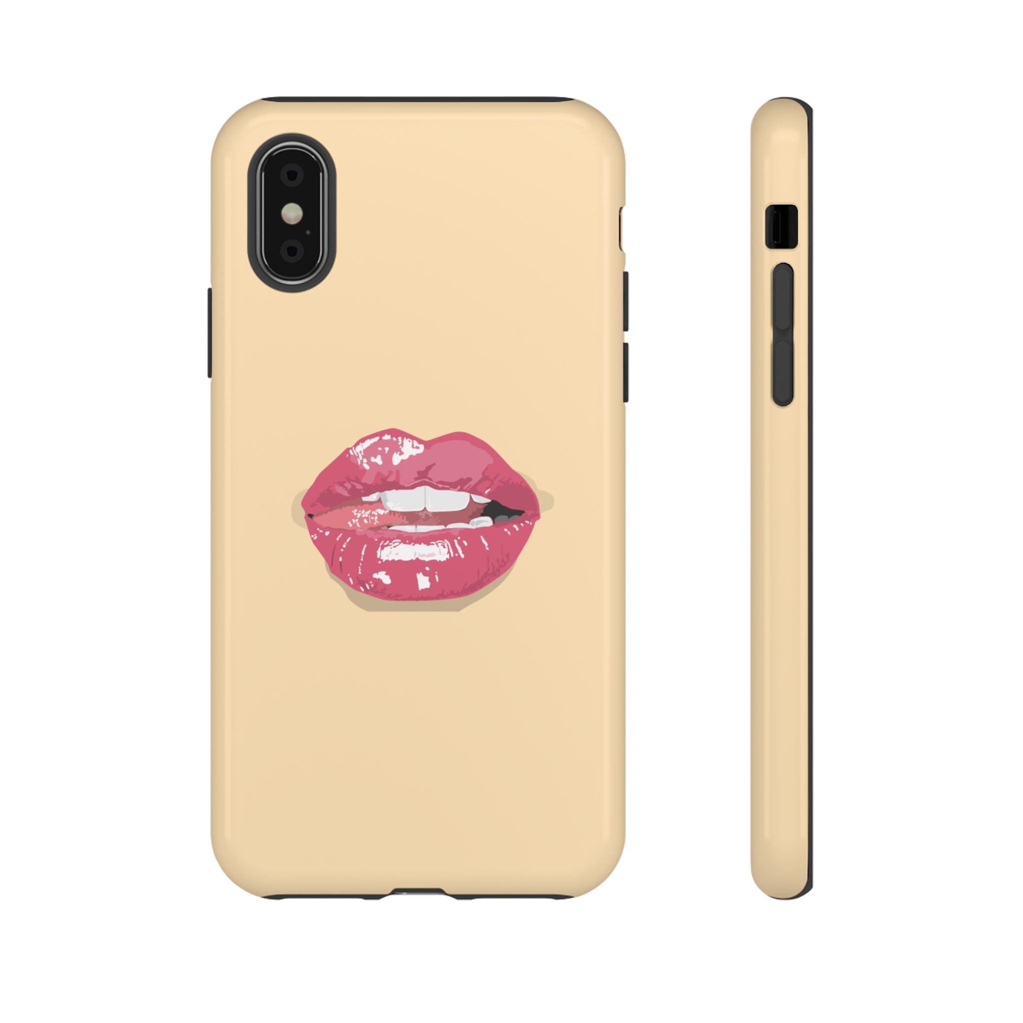 Stylish Phone Case with Lip Print, Trendy Mobile Cover, Fashion Accessory, Gift for Her, Cute Cell Phone Case