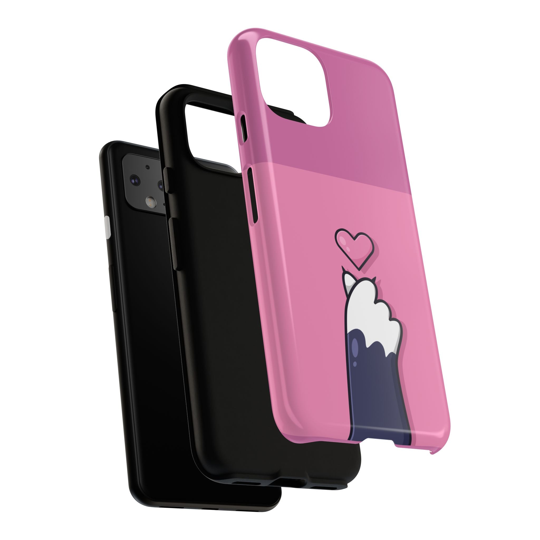 Cute Cat Paw Phone Case, Playful Pet Lover Gift, Animal Print Phone Cover, Heart Design Case, Fun Feminine Case, Kawaii Style