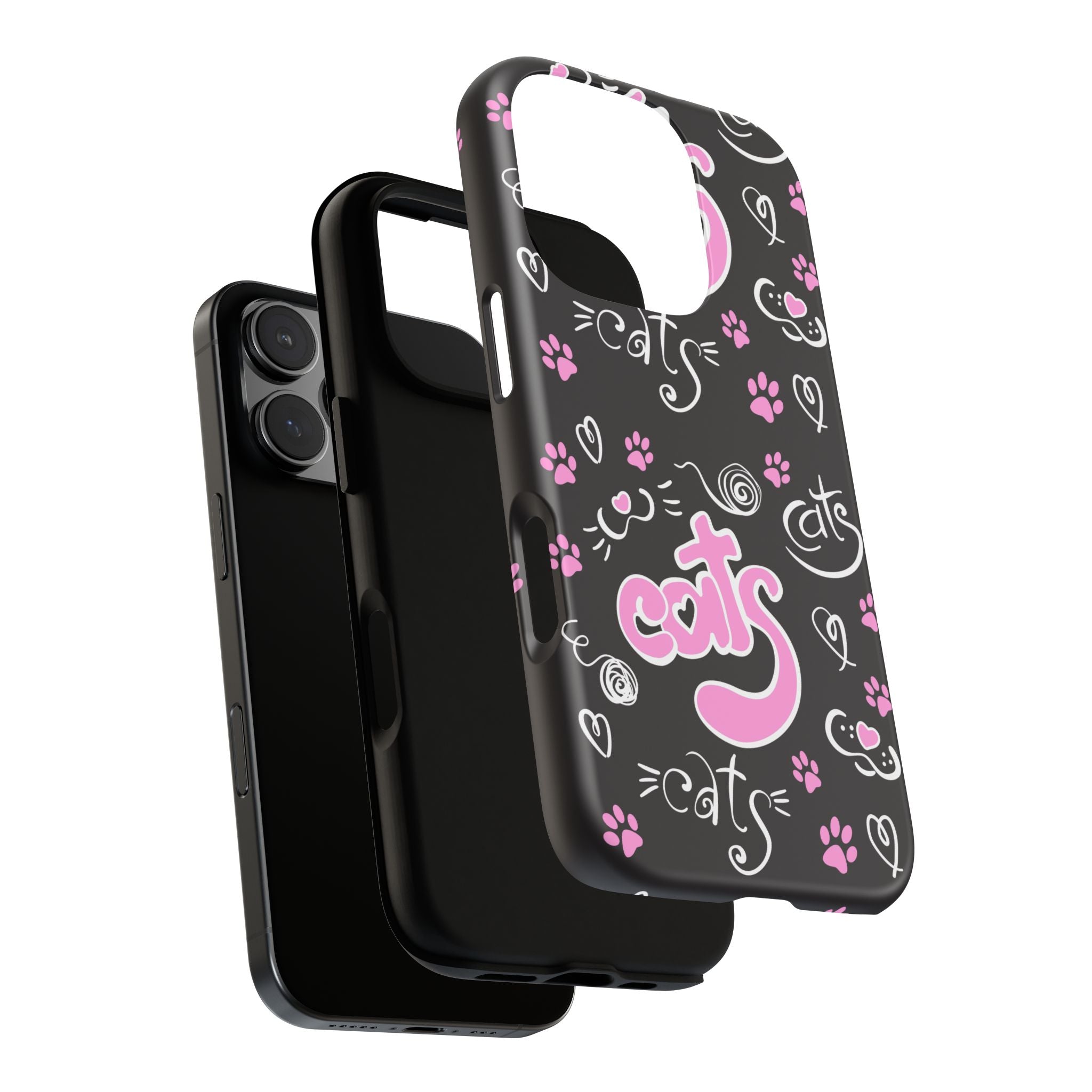 Cute Cat Print Phone Cases, Tough Cases for Cat Lovers, Pet Phone Cover, Gift for Cat Moms, Stylish Phone Accessories