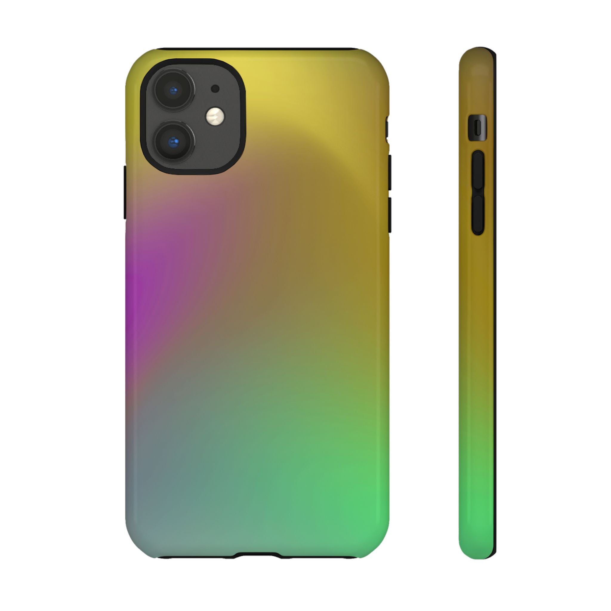 Vibrant Phone Case, Tough Cases, Colorful Phone Cover, Durable Mobile Case, Yellow Green Gradient Design