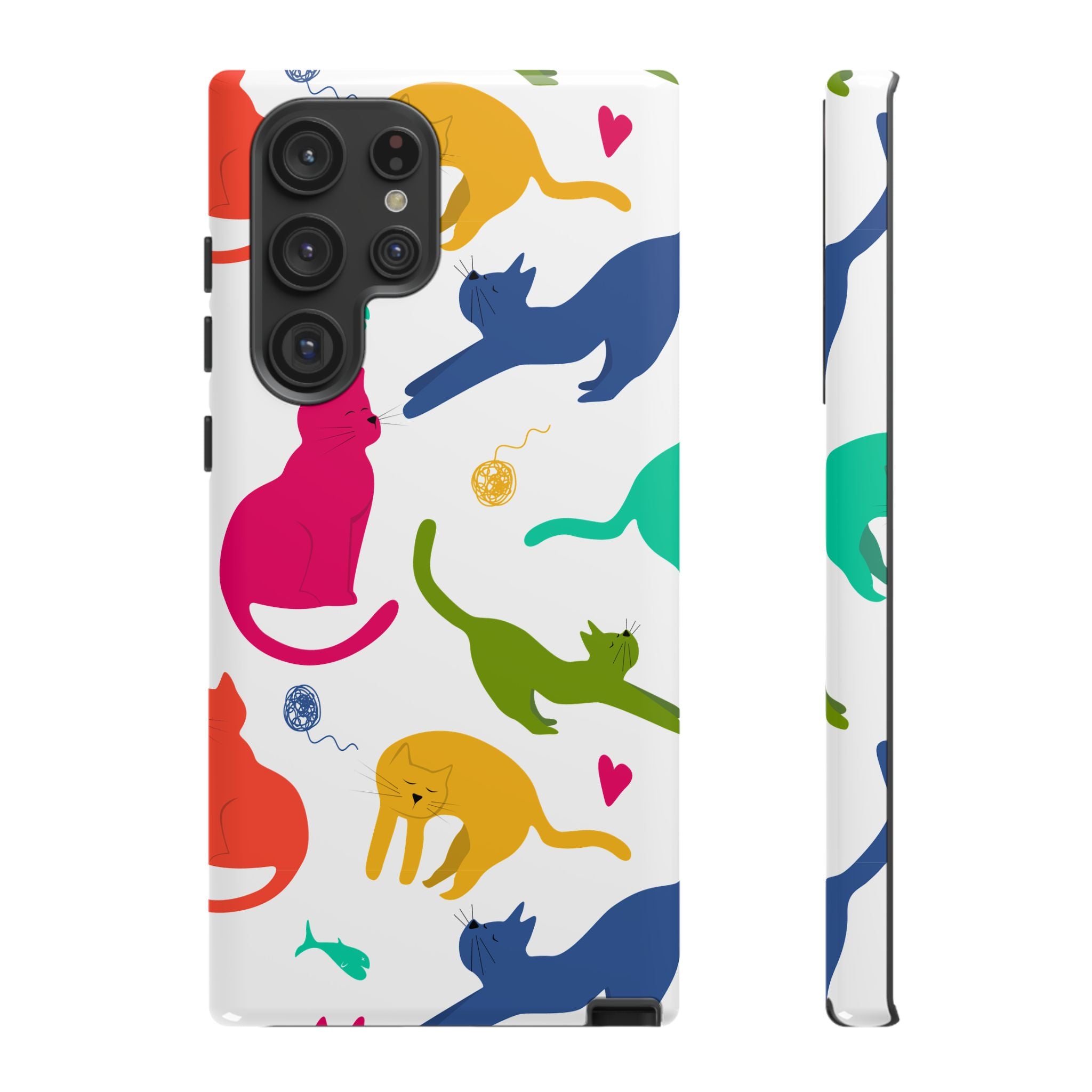 Colorful Cat Phone Case, Fun Pet Lover Gift, Tough Phone Cover, Cute Cat Accessories, Animal Theme Decor