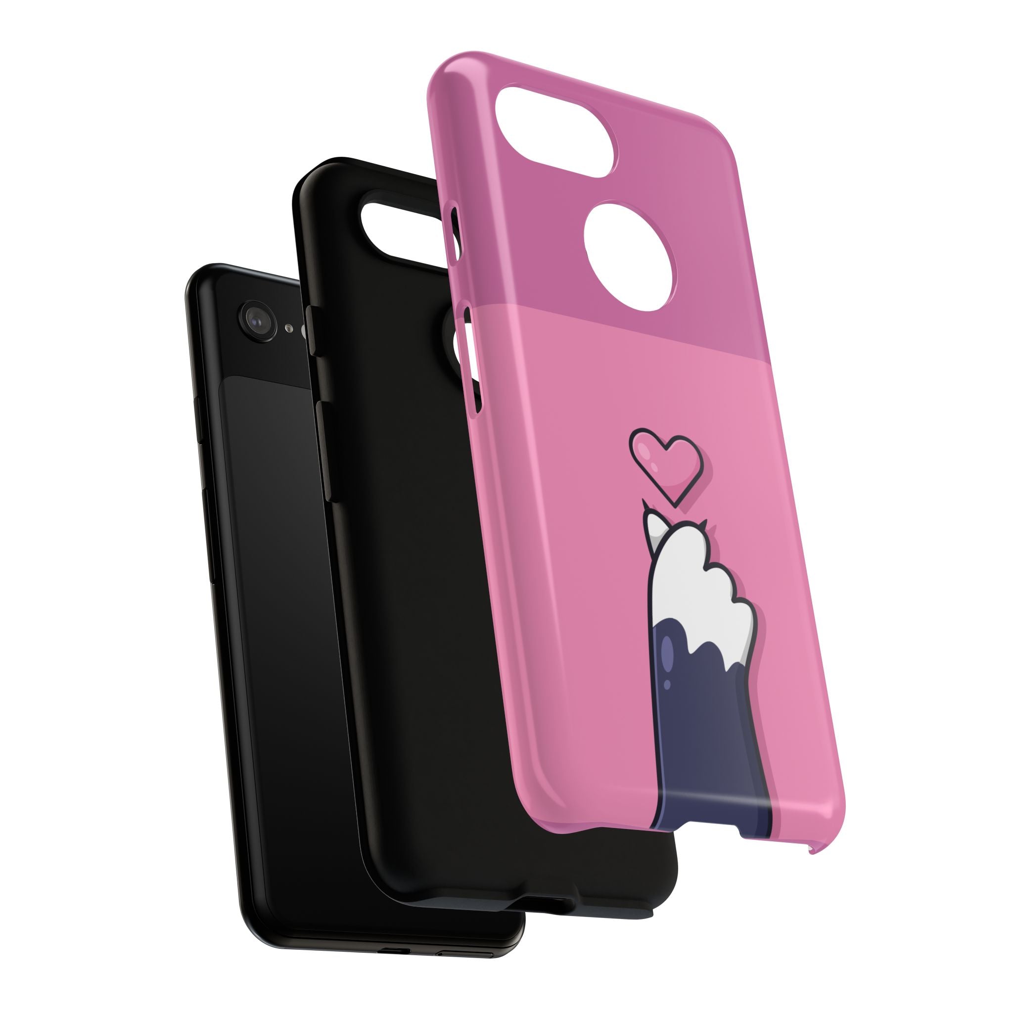 Cute Cat Paw Phone Case, Playful Pet Lover Gift, Animal Print Phone Cover, Heart Design Case, Fun Feminine Case, Kawaii Style