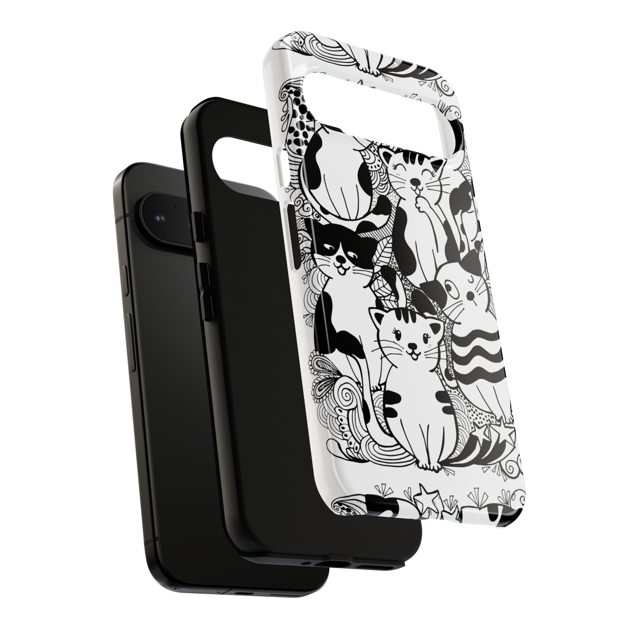 Cat-Themed Phone Case, Cute Cat Art, Pet Lover Gift, Birthday Present, Unique Cat Decor, Fun Tech Accessories, Animal Lover Case
