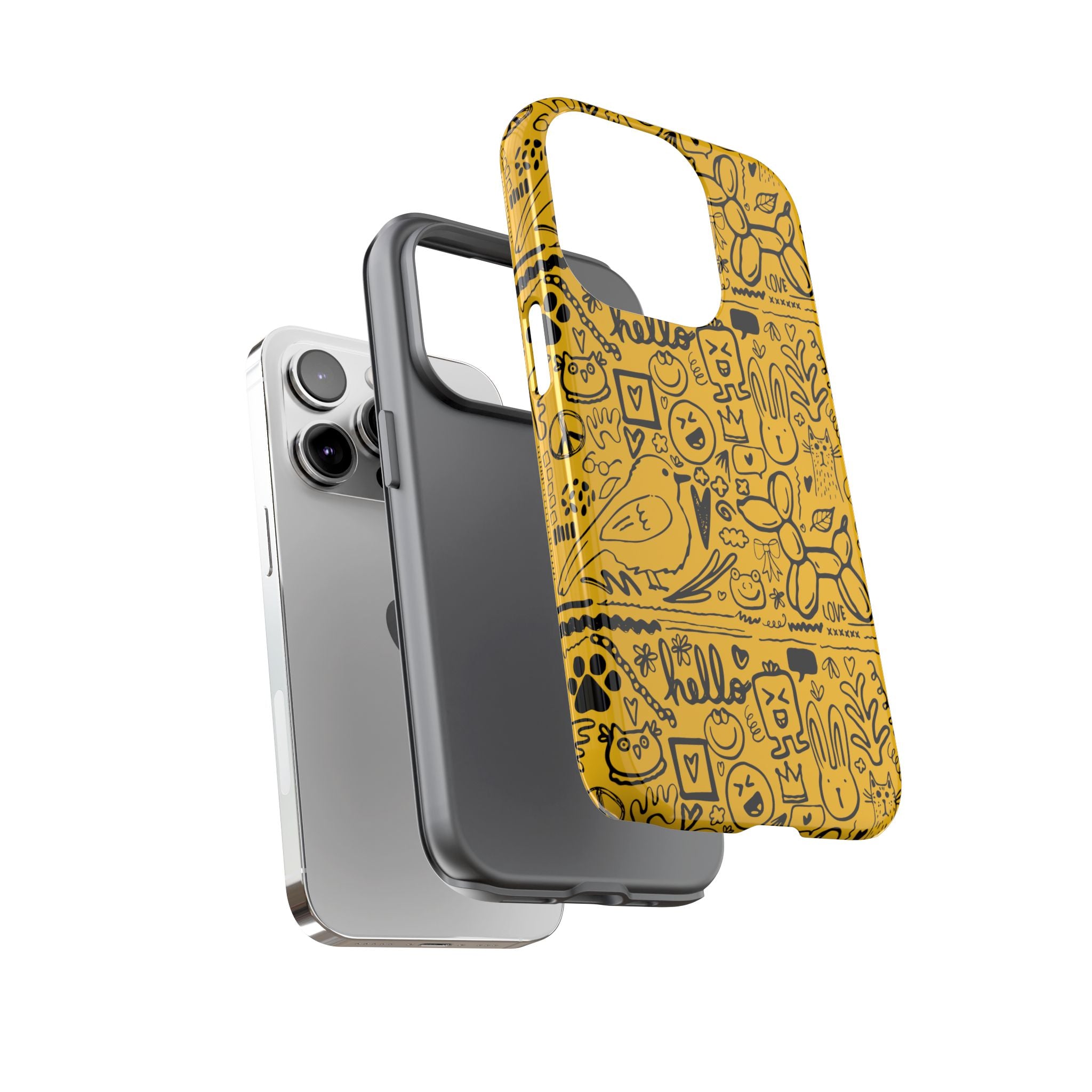 Vibrant Phone Case, Cute Yellow Floral iPhone Cover, Stylish Tough Case, Fun Phone Accessory, Perfect Gift for Teens