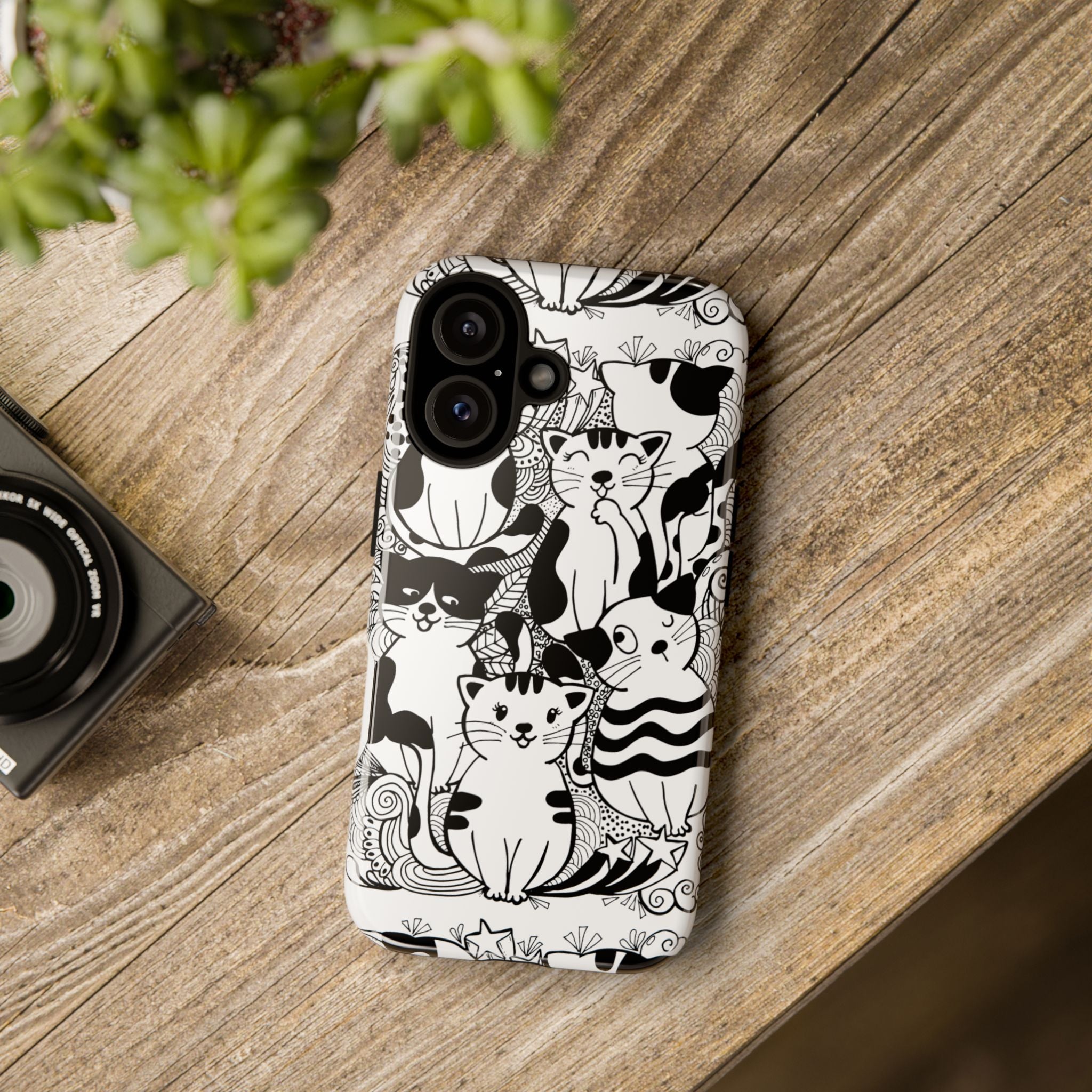 Cat-Themed Phone Case, Cute Cat Art, Pet Lover Gift, Birthday Present, Unique Cat Decor, Fun Tech Accessories, Animal Lover Case
