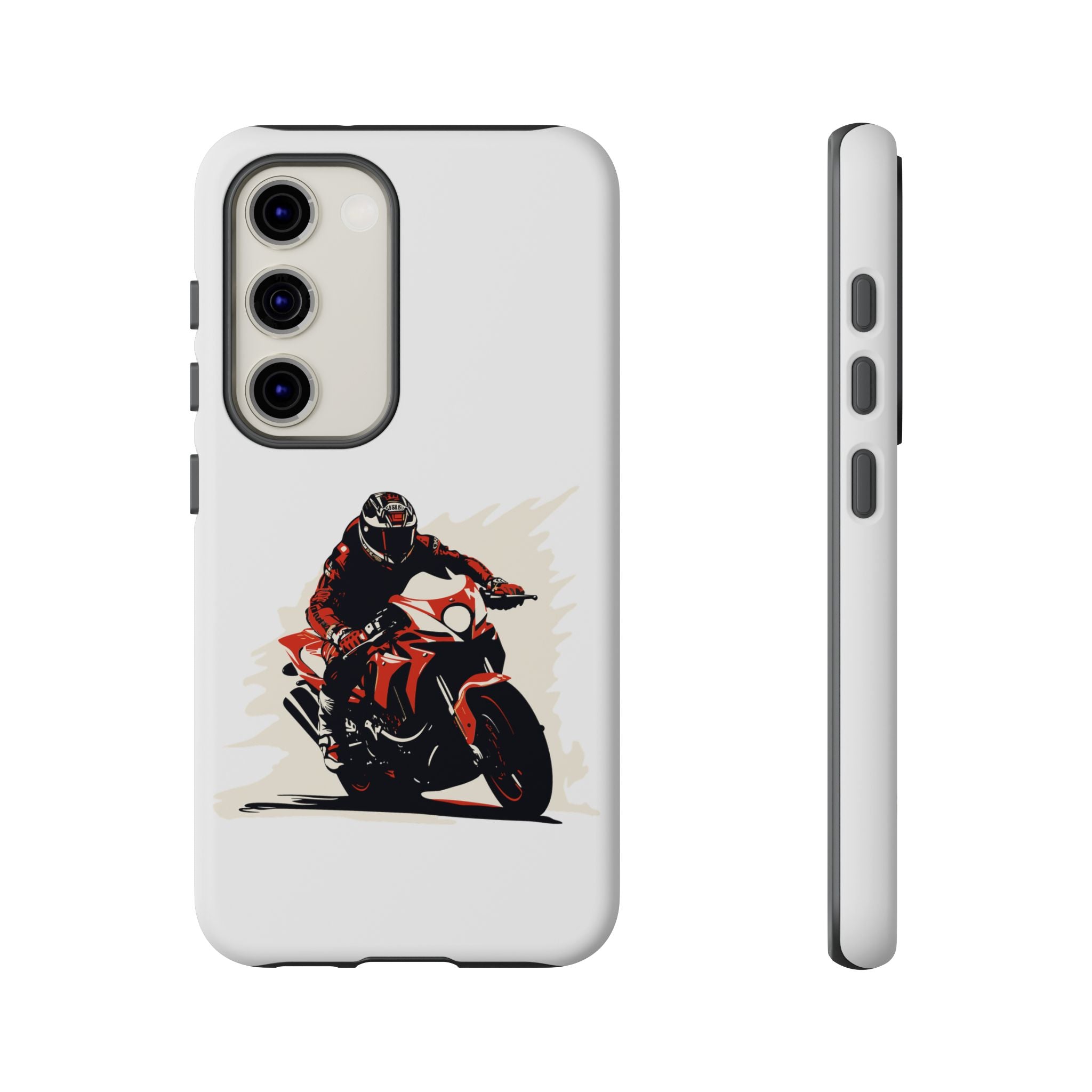 Motorcycle Phone Case, Tough Cases for Riders, Biker Accessory, Gifts for Motorcyclists, Red Bike Design