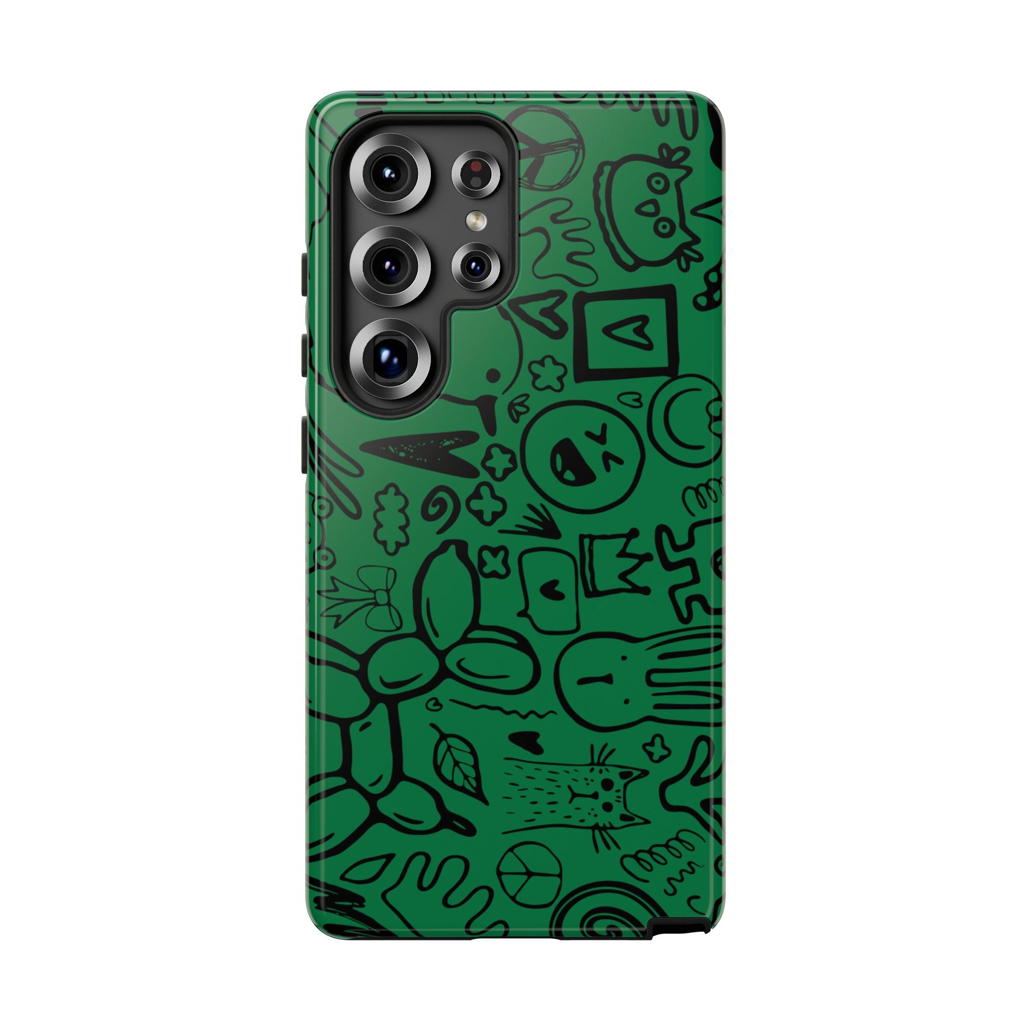 Playful Phone Case, Vibrant Green Tough Case, Quirky Graphic Design, Unique Gift for Kids, Fun Accessories, Christmas, Birthday