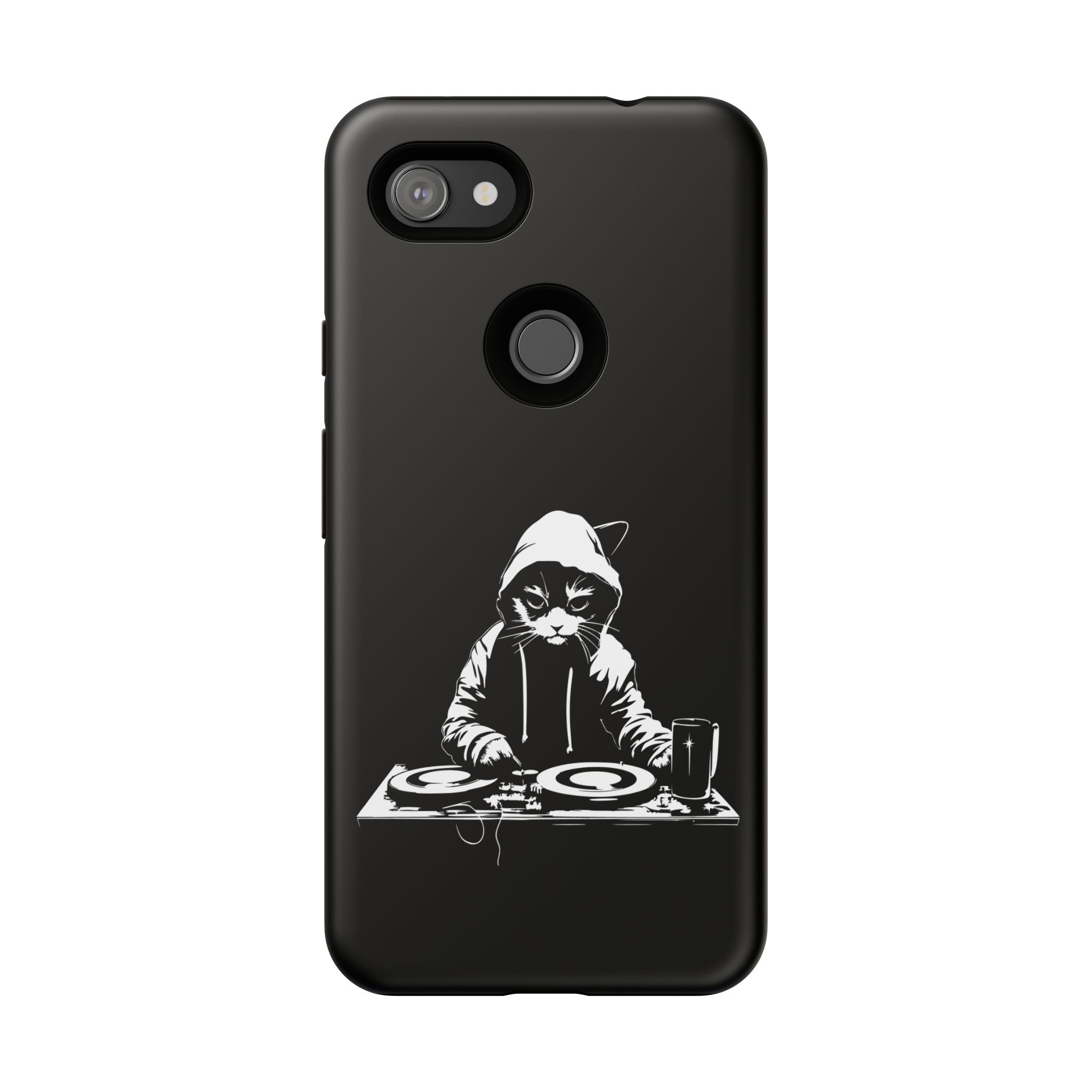 DJ Cat Phone Case, Tough Phone Cover, Pet Lover Gift, Music Enthusiast Accessory, Cute Cat Decor, Unique Case Design
