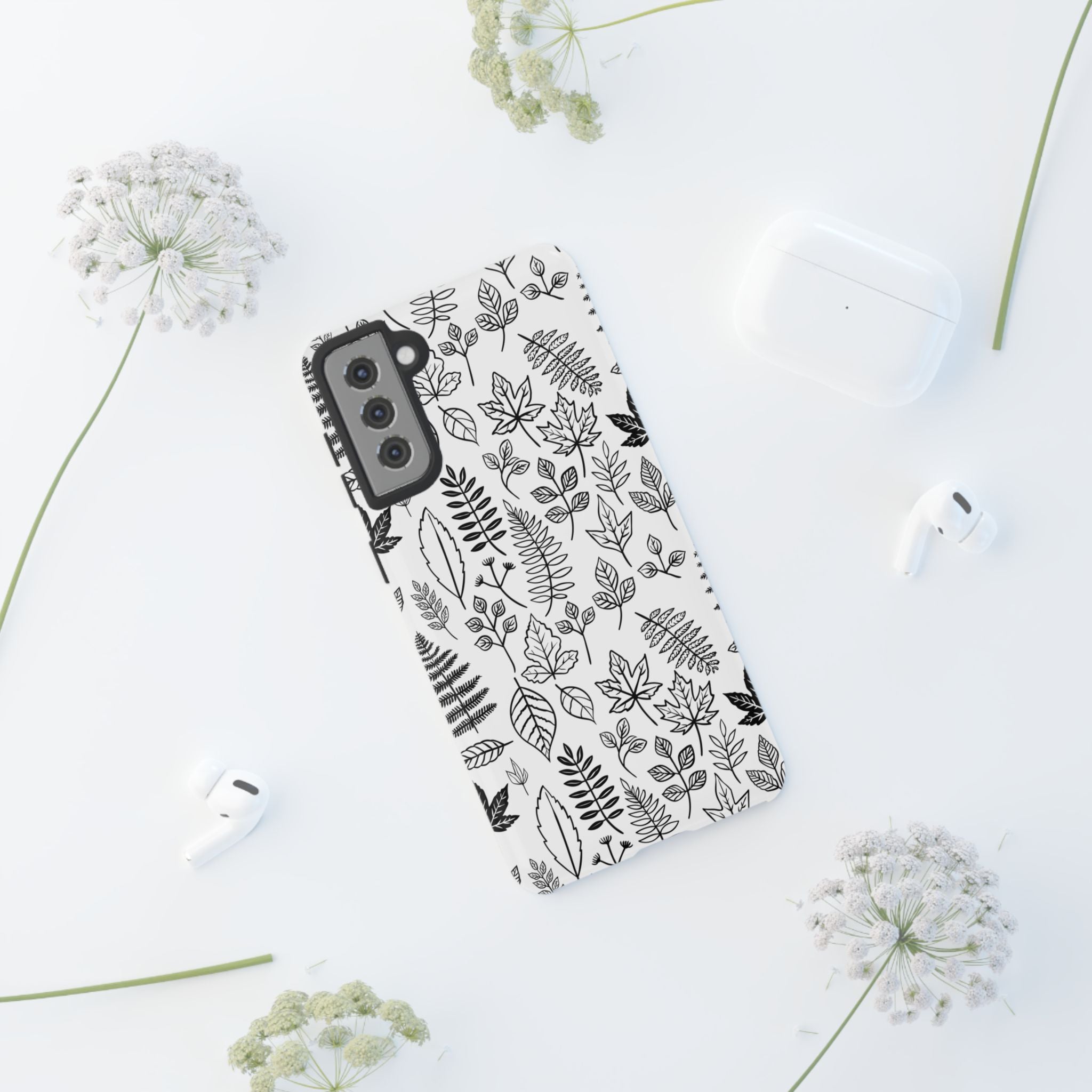 Stylish Phone Case for Nature Lovers, Botanical Design, Gift for Her, Fall Accessories, Customizable Tech Gear