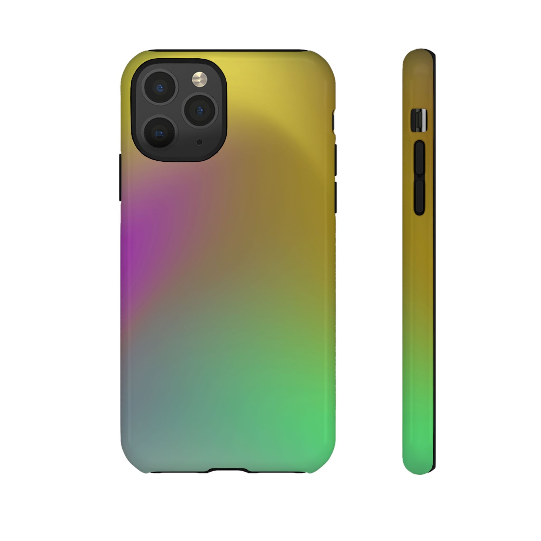 Vibrant Phone Case, Tough Cases, Colorful Phone Cover, Durable Mobile Case, Yellow Green Gradient Design