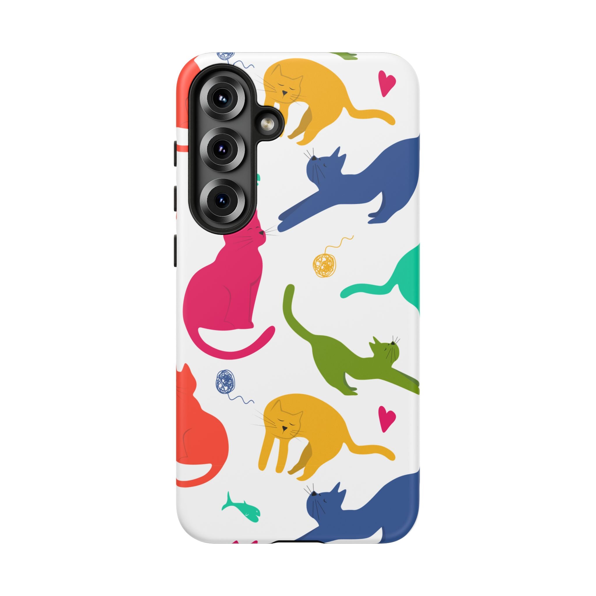 Colorful Cat Phone Case, Fun Pet Lover Gift, Tough Phone Cover, Cute Cat Accessories, Animal Theme Decor