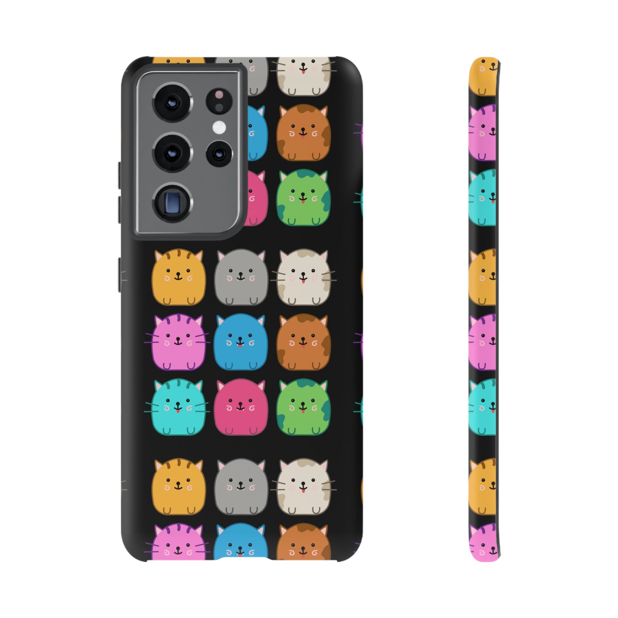 Cute Cat Phone Case, Kawaii Animal Lover Gift, Tough Phone Cover for Kids and Adults, Fun Cat Designs for Birthdays, Pet Lovers