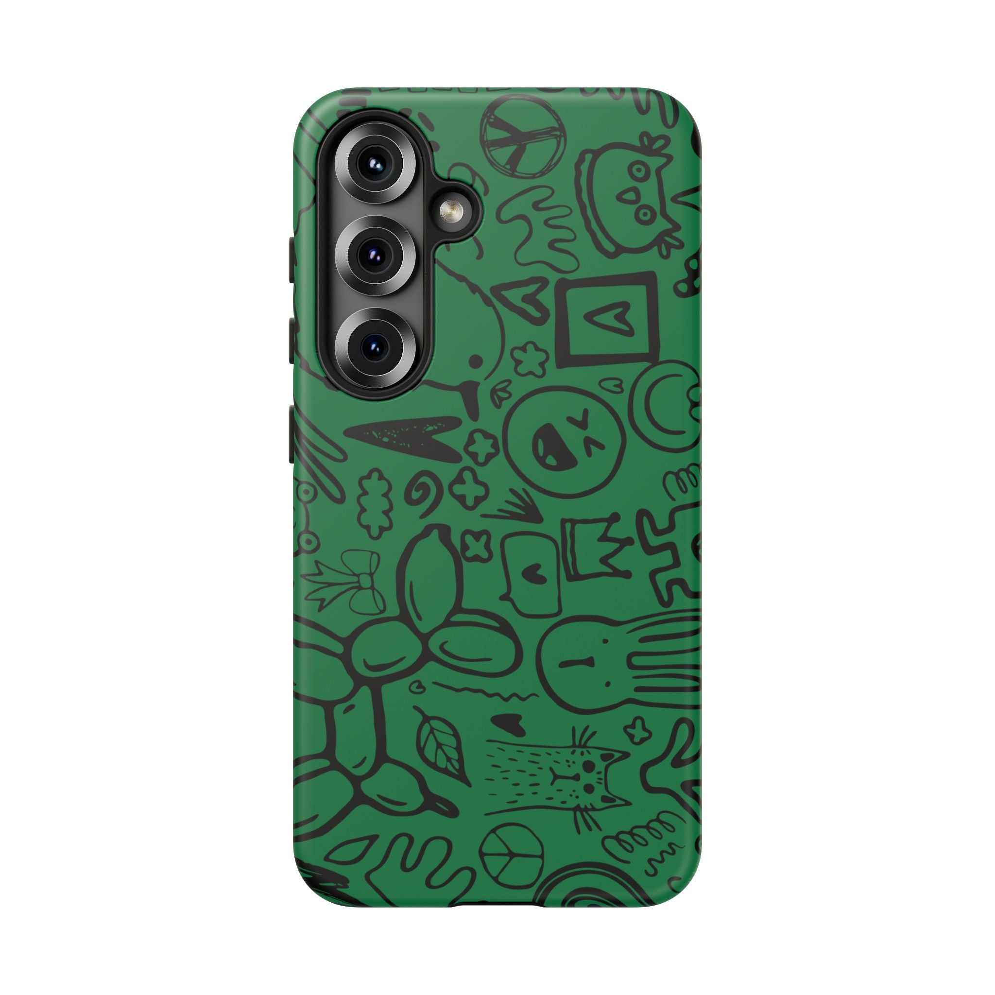 Playful Phone Case, Vibrant Green Tough Case, Quirky Graphic Design, Unique Gift for Kids, Fun Accessories, Christmas, Birthday