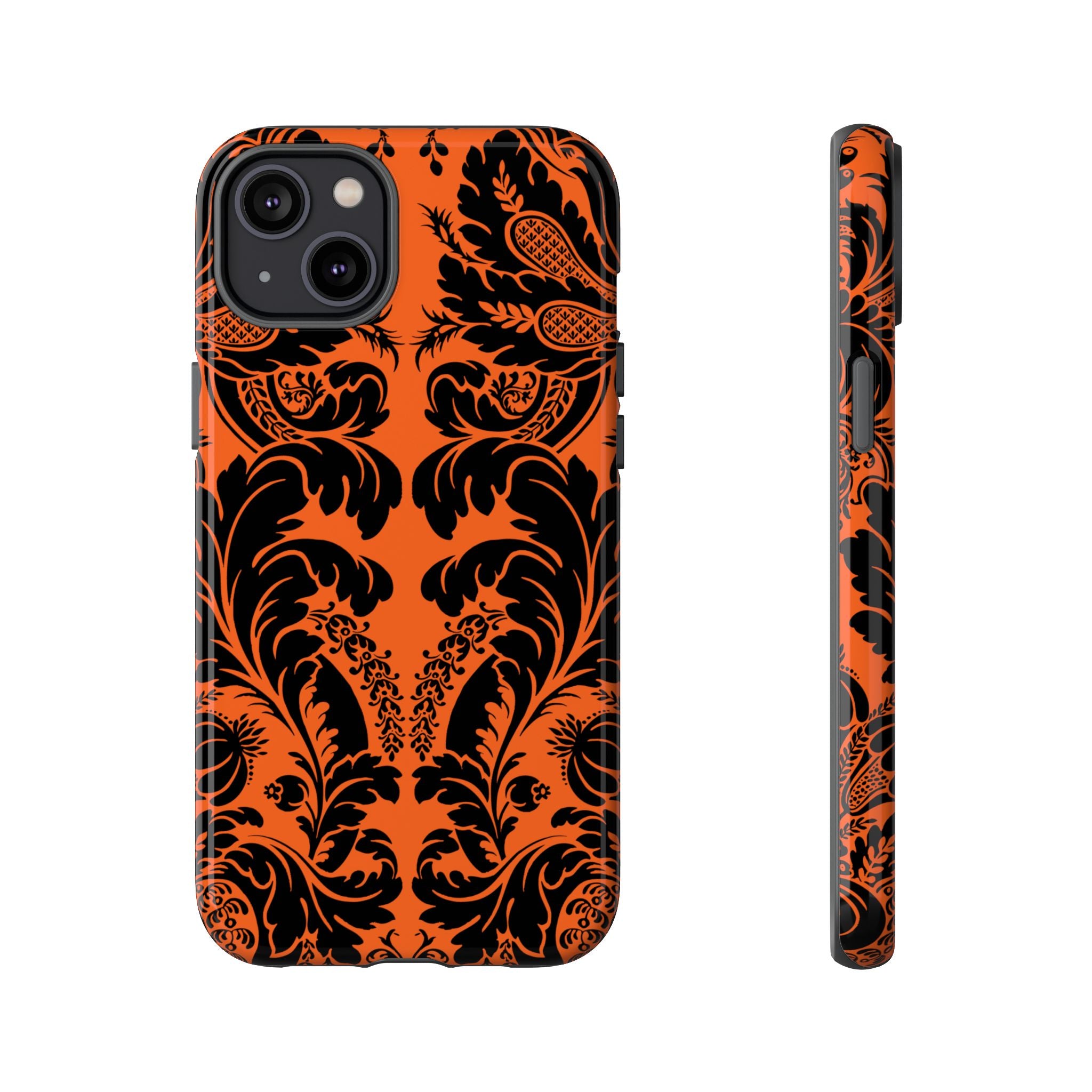Elegant Phone Case with Orange Floral Design | Tough Cases, Smartphone Cover, Gift for Her, Floral Patterns, Stylish Accessories