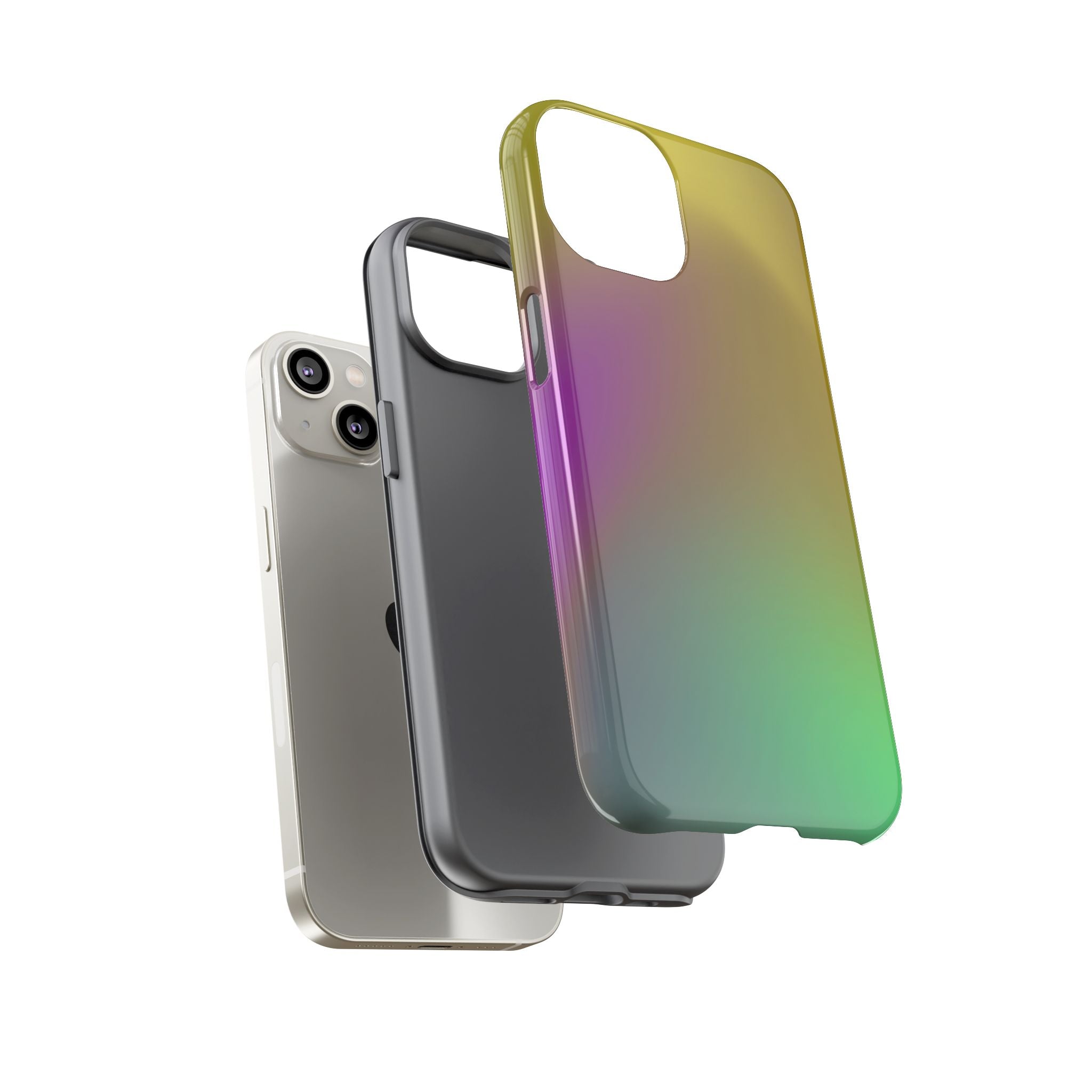 Vibrant Phone Case, Tough Cases, Colorful Phone Cover, Durable Mobile Case, Yellow Green Gradient Design