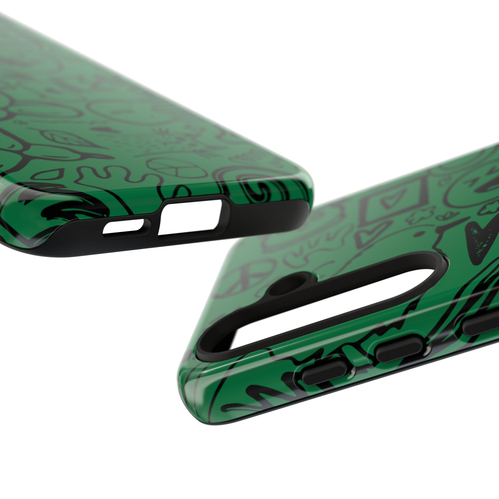 Playful Phone Case, Vibrant Green Tough Case, Quirky Graphic Design, Unique Gift for Kids, Fun Accessories, Christmas, Birthday