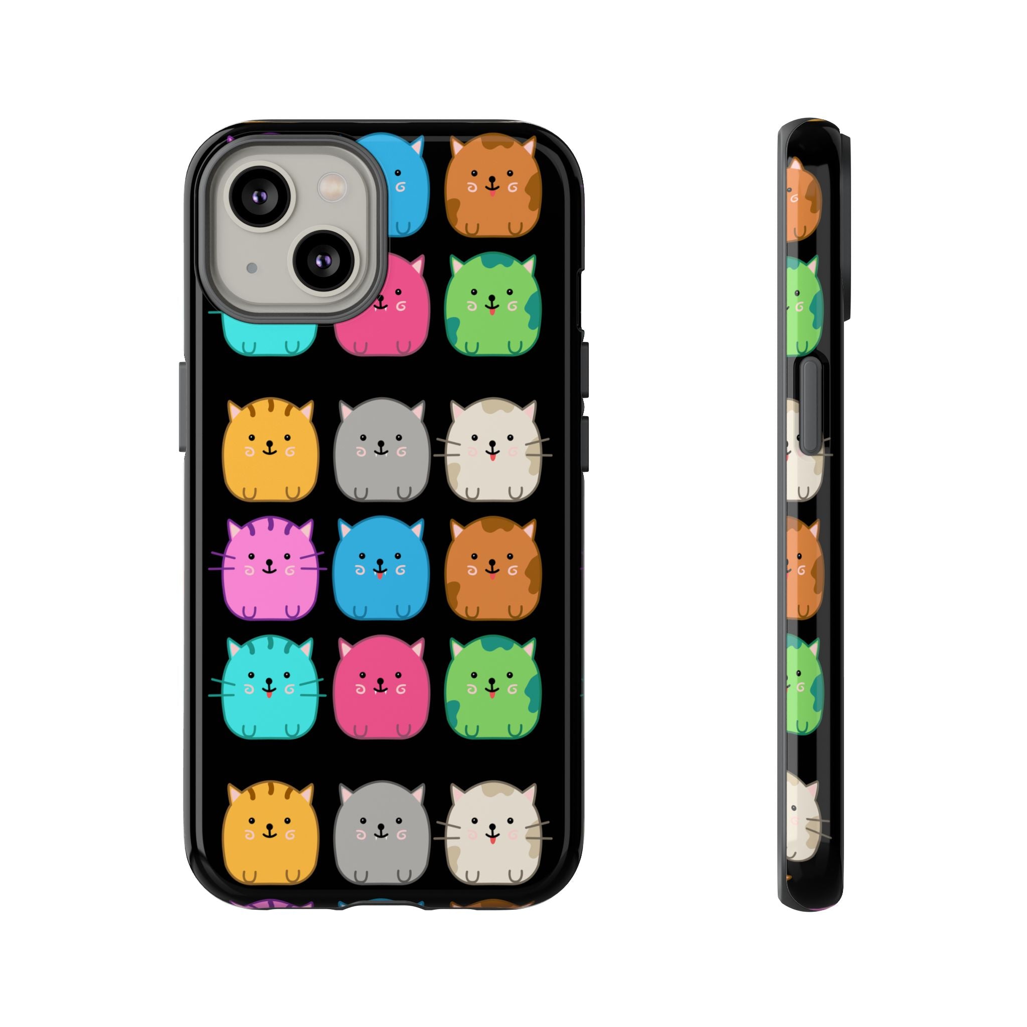 Cute Cat Phone Case, Kawaii Animal Lover Gift, Tough Phone Cover for Kids and Adults, Fun Cat Designs for Birthdays, Pet Lovers