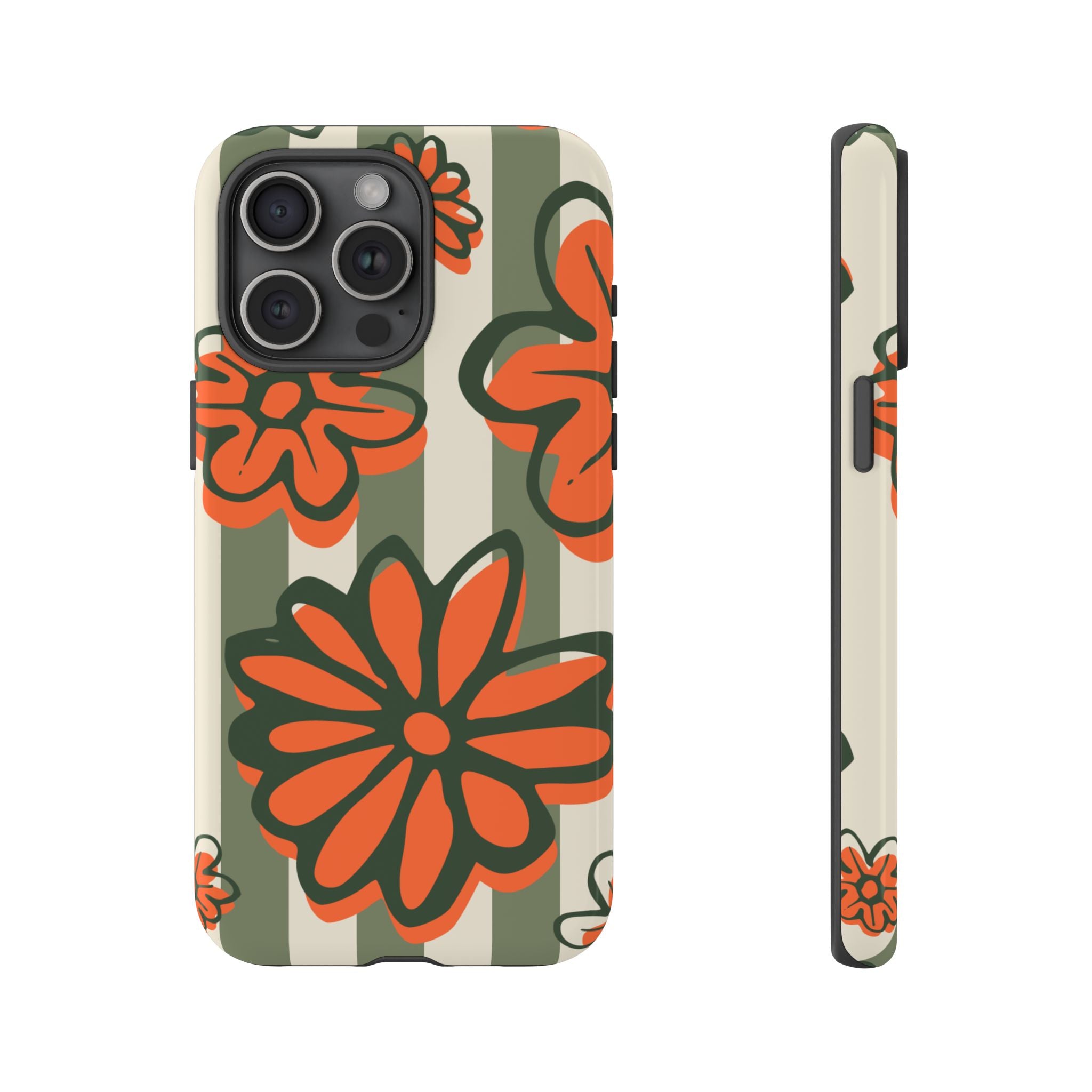 Floral Tough Phone Case - Trendy Protector for Pet Lovers, Super Cute Gift, Floral Design, Stylish Phone Cover, Unique Accessory