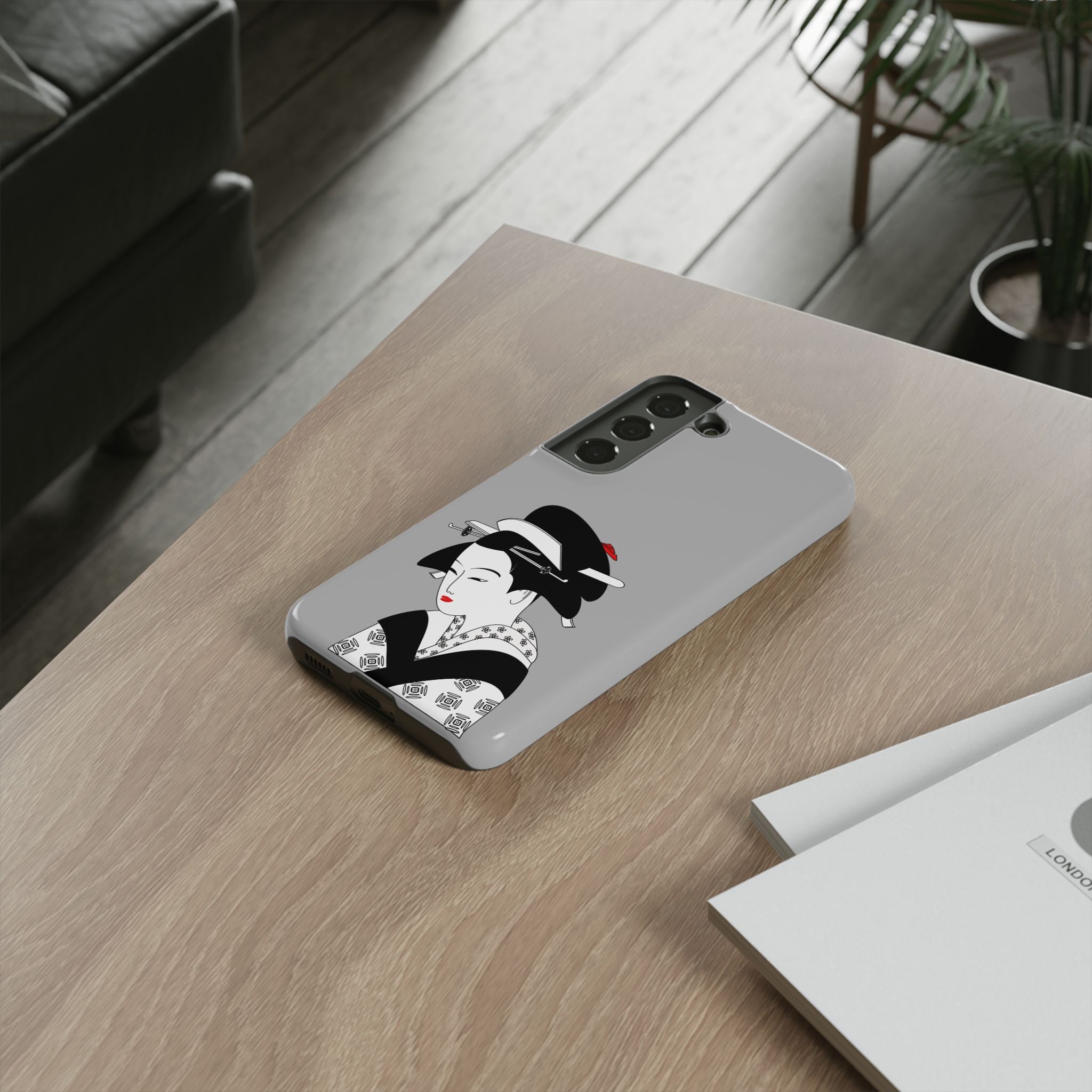 Stylish Phone Case with Japanese Geisha Design, Tough Phone Case, Cute Phone Cover, Japanese Art, Ethnic Style