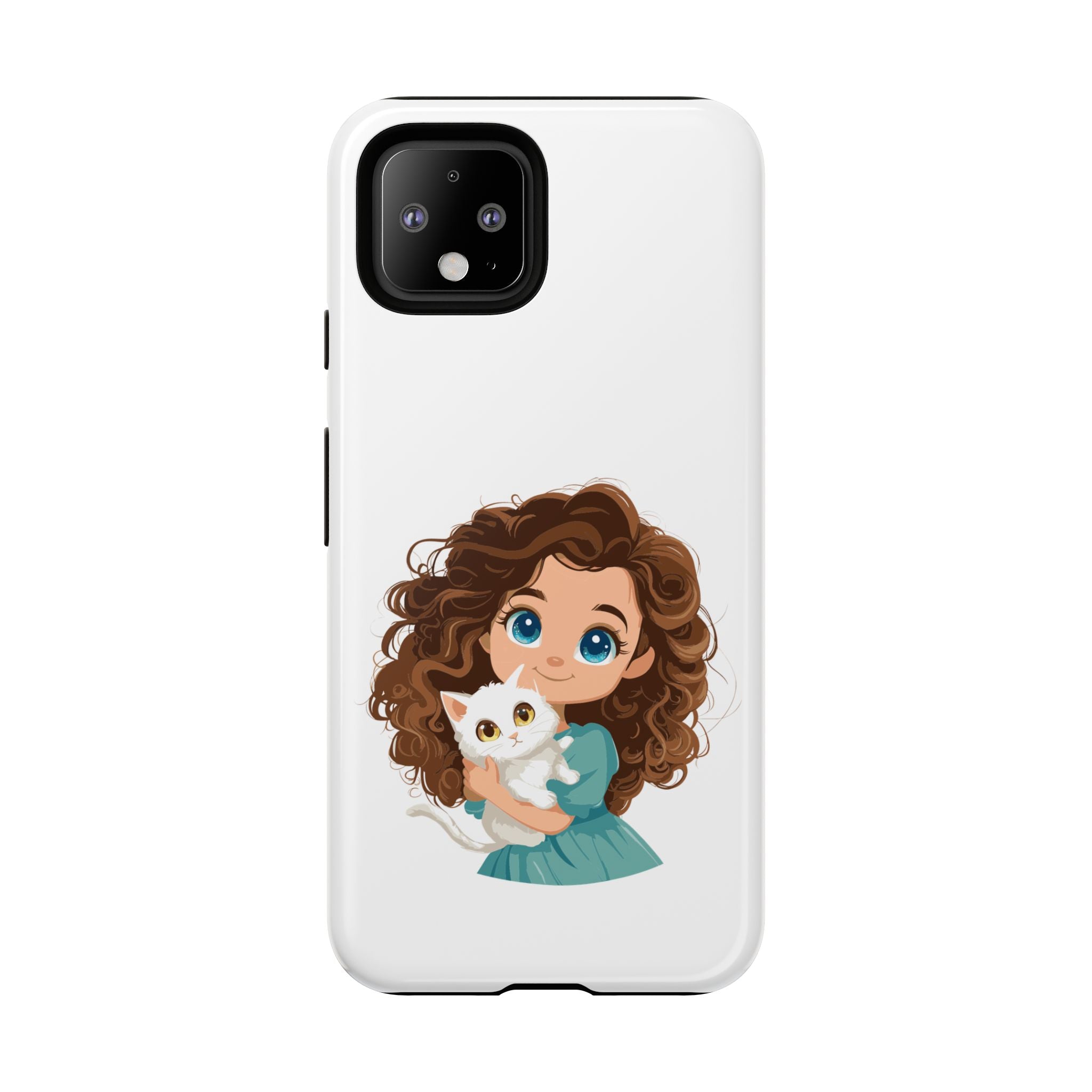 Cute Cat Lover Phone Case, Tough Phone Cover, Pet Lover Gift, Personalized Gift, Kids Phone Case, Animal Lover Accessories