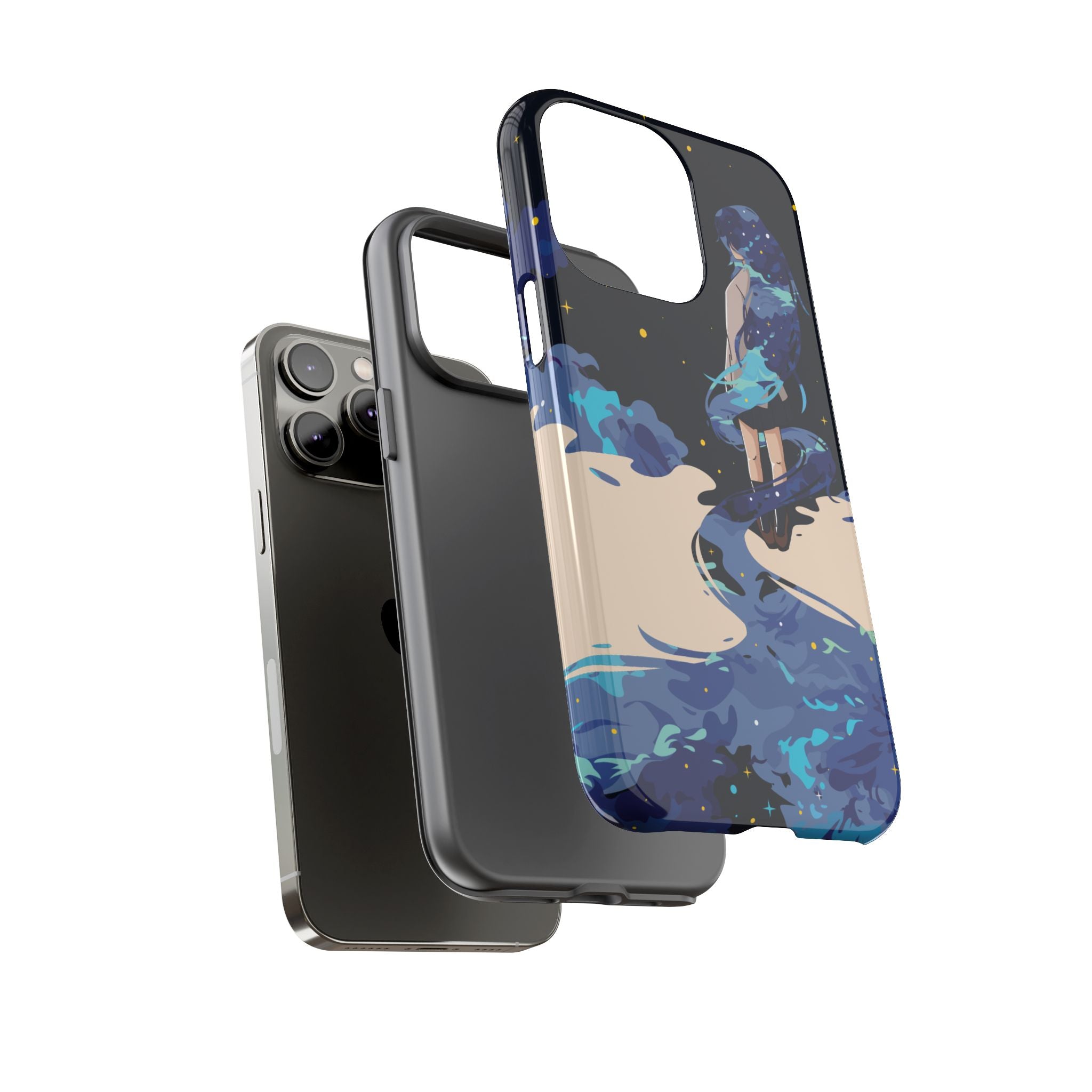 Galaxy-Inspired Phone Case, Celestial Design, Tough Phone Cover, Gift for Space Lovers, Artsy Accessories, Unique Merchandise