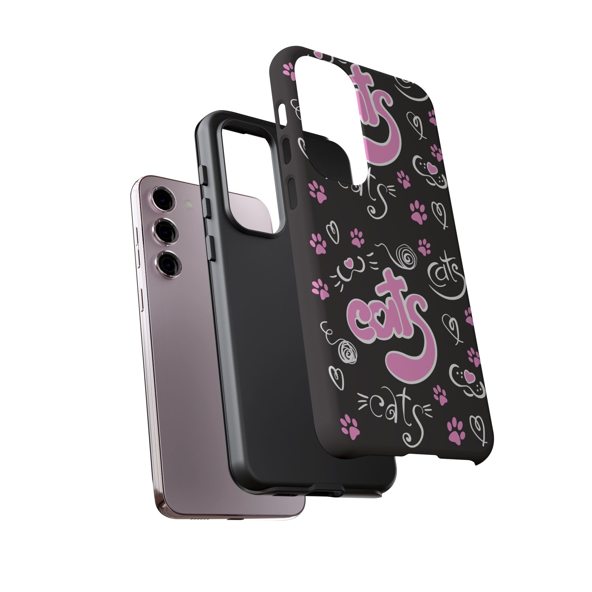 Cute Cat Print Phone Cases, Tough Cases for Cat Lovers, Pet Phone Cover, Gift for Cat Moms, Stylish Phone Accessories