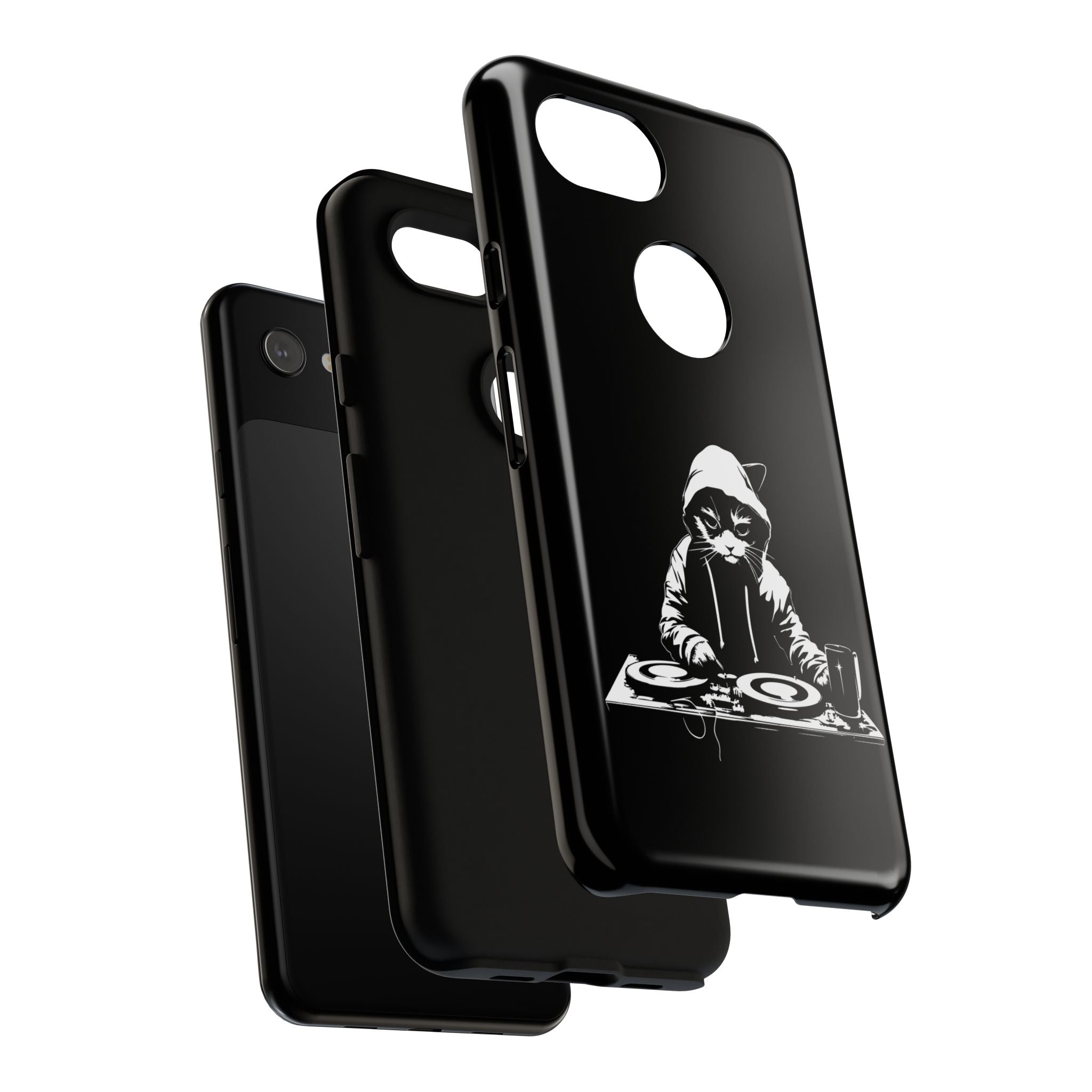 DJ Cat Phone Case, Tough Phone Cover, Pet Lover Gift, Music Enthusiast Accessory, Cute Cat Decor, Unique Case Design
