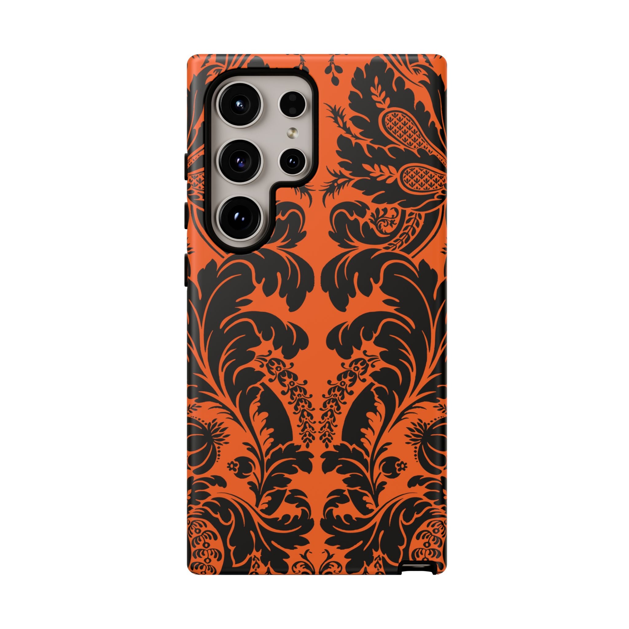 Elegant Phone Case with Orange Floral Design | Tough Cases, Smartphone Cover, Gift for Her, Floral Patterns, Stylish Accessories