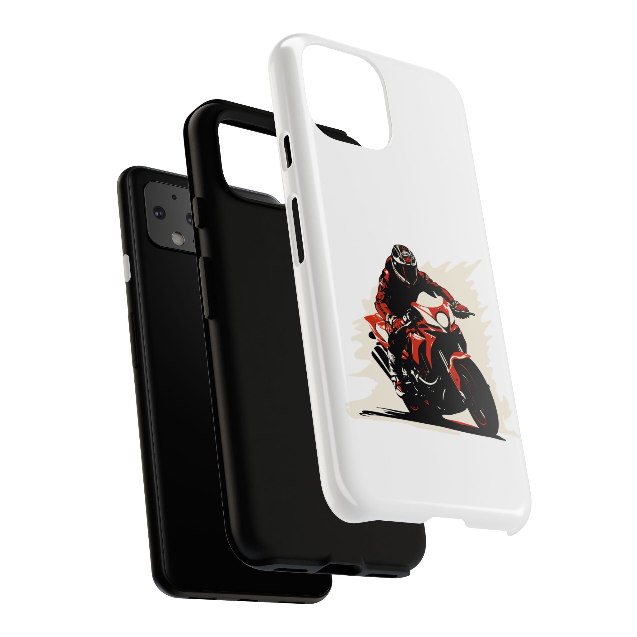 Motorcycle Phone Case, Tough Cases for Riders, Biker Accessory, Gifts for Motorcyclists, Red Bike Design