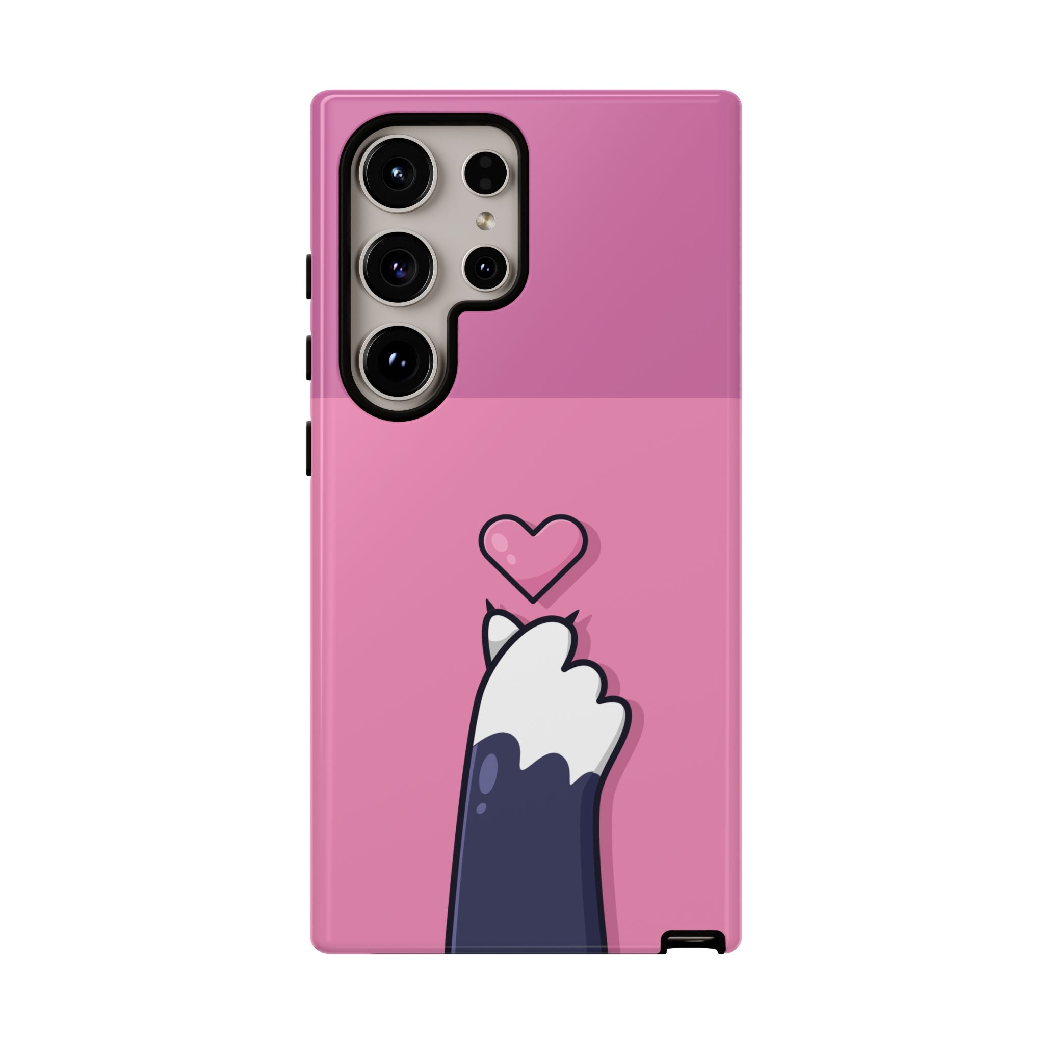 Cute Cat Paw Phone Case, Playful Pet Lover Gift, Animal Print Phone Cover, Heart Design Case, Fun Feminine Case, Kawaii Style