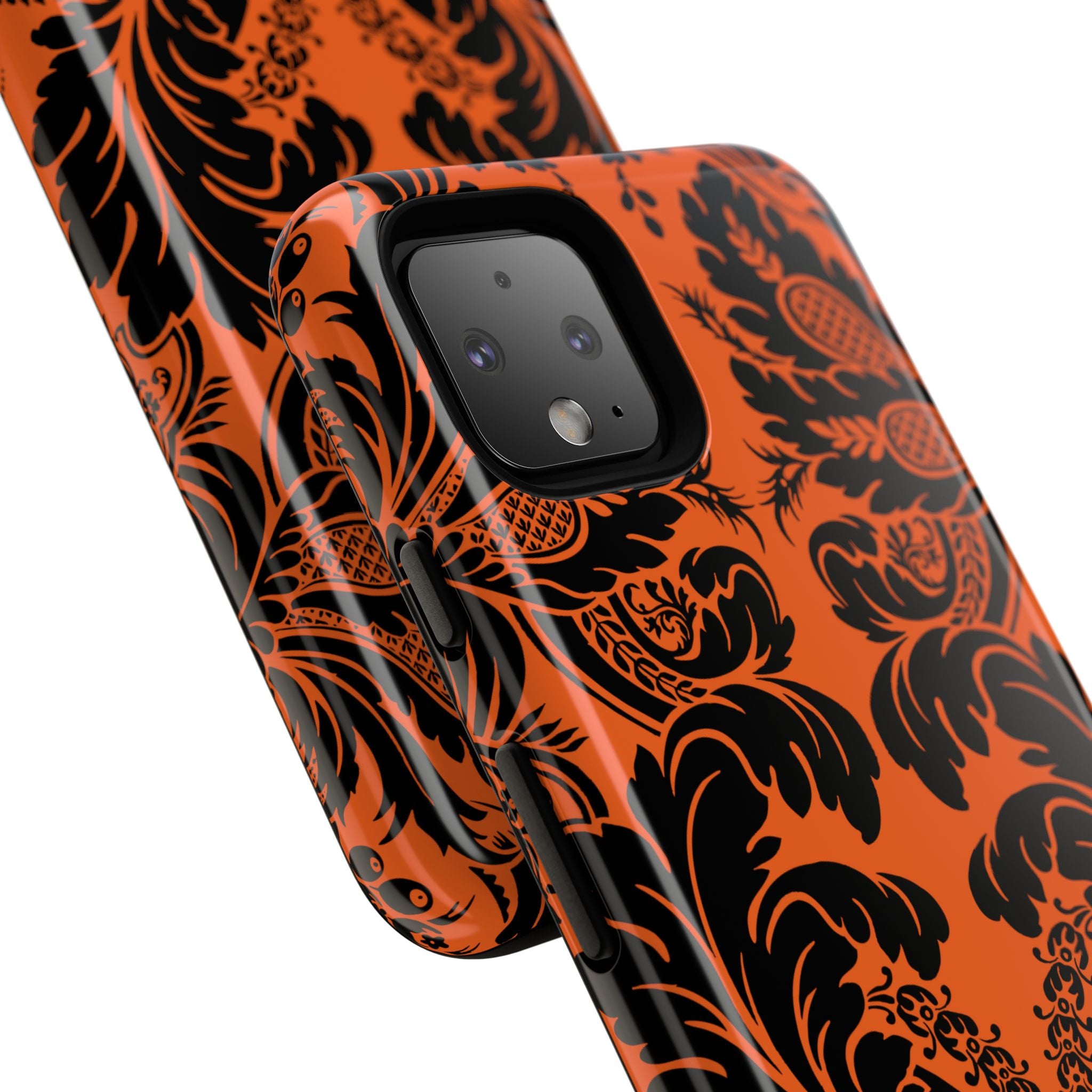 Elegant Phone Case with Orange Floral Design | Tough Cases, Smartphone Cover, Gift for Her, Floral Patterns, Stylish Accessories