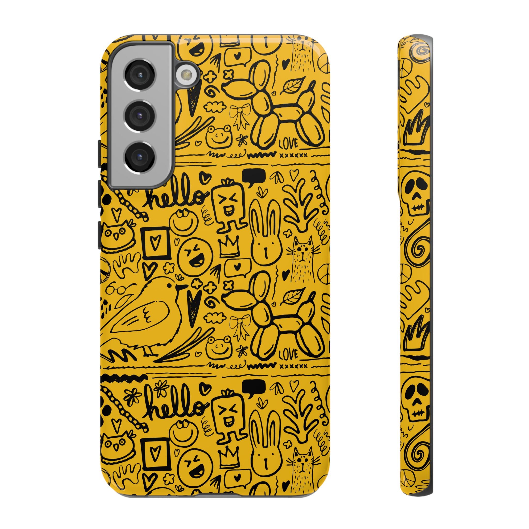 Vibrant Phone Case, Cute Yellow Floral iPhone Cover, Stylish Tough Case, Fun Phone Accessory, Perfect Gift for Teens