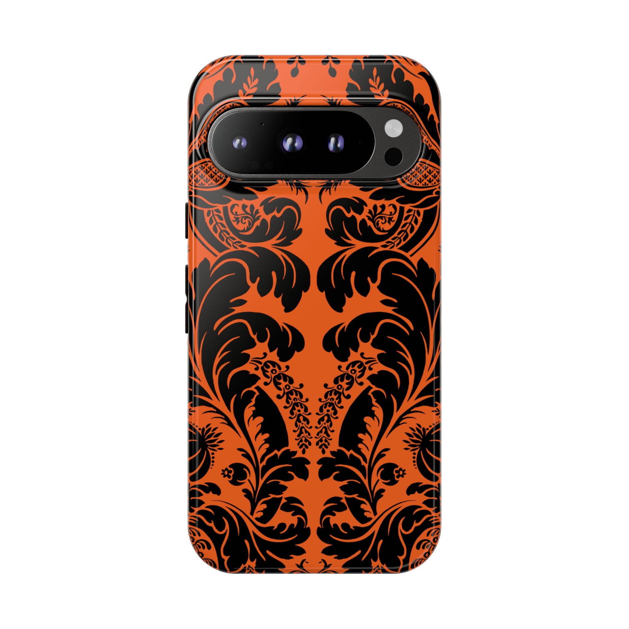 Elegant Phone Case with Orange Floral Design | Tough Cases, Smartphone Cover, Gift for Her, Floral Patterns, Stylish Accessories