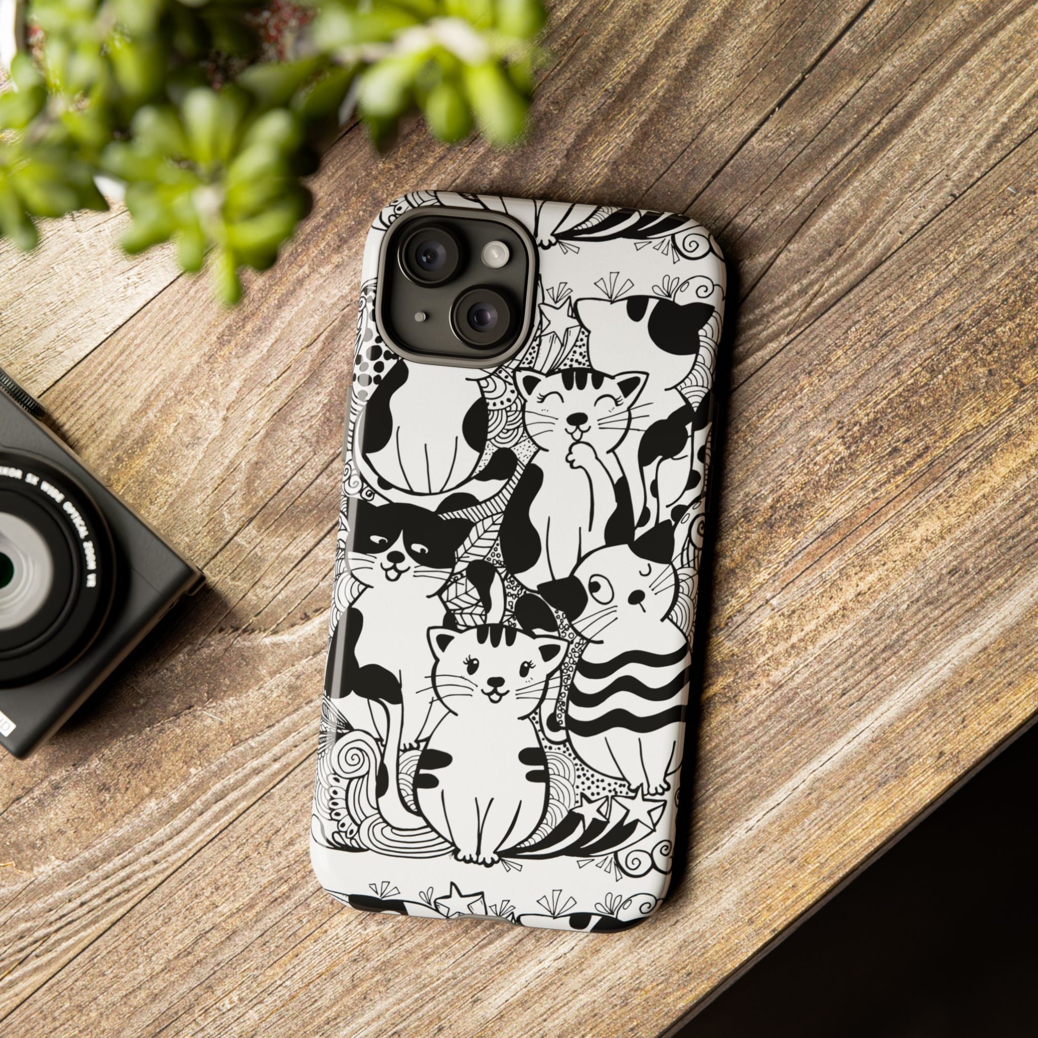 Cat-Themed Phone Case, Cute Cat Art, Pet Lover Gift, Birthday Present, Unique Cat Decor, Fun Tech Accessories, Animal Lover Case