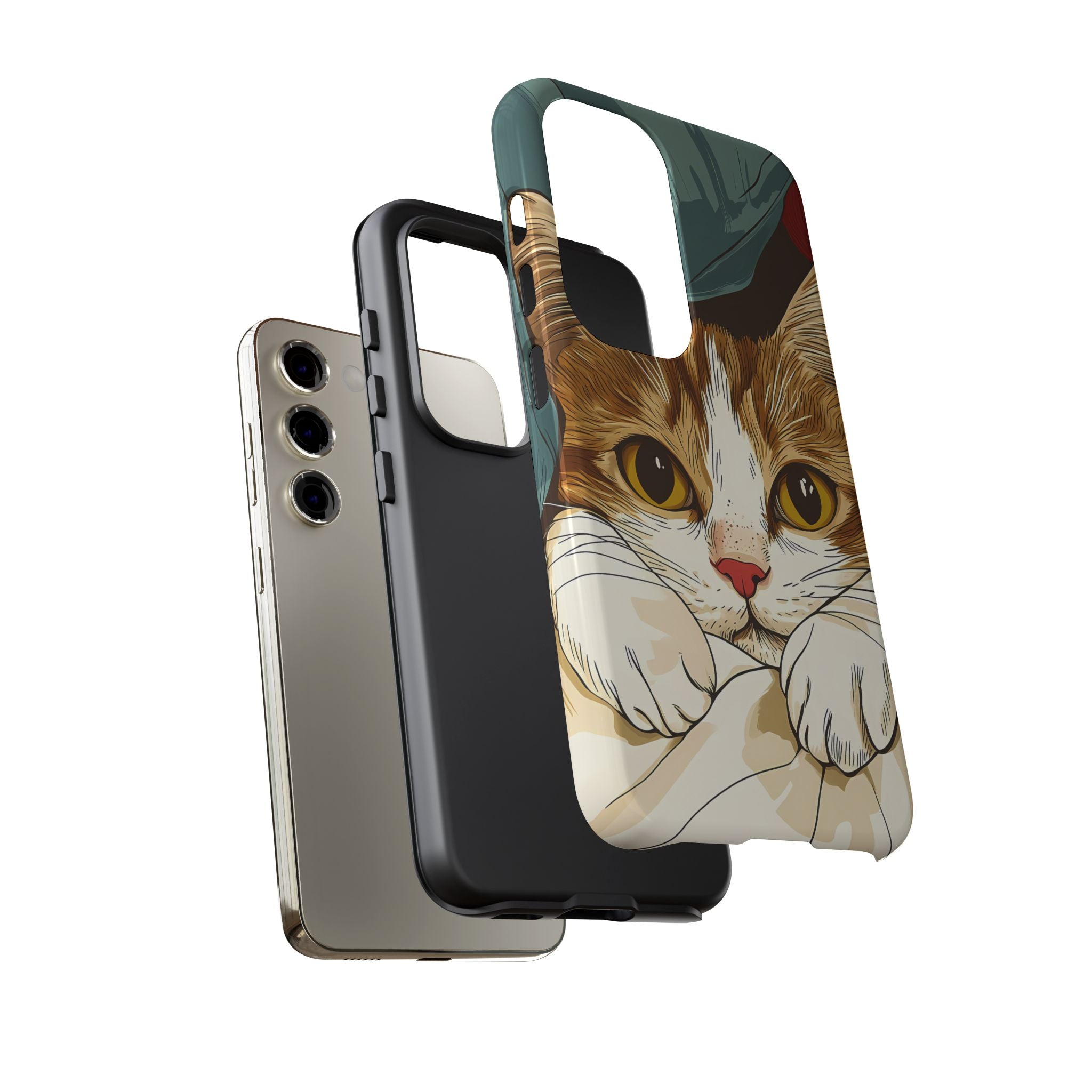 Cute Cat Phone Case - Ideal for Cat Lovers, Pet Owners, Birthday Gifts, Smartphone Accessories, Funny Pet Humor