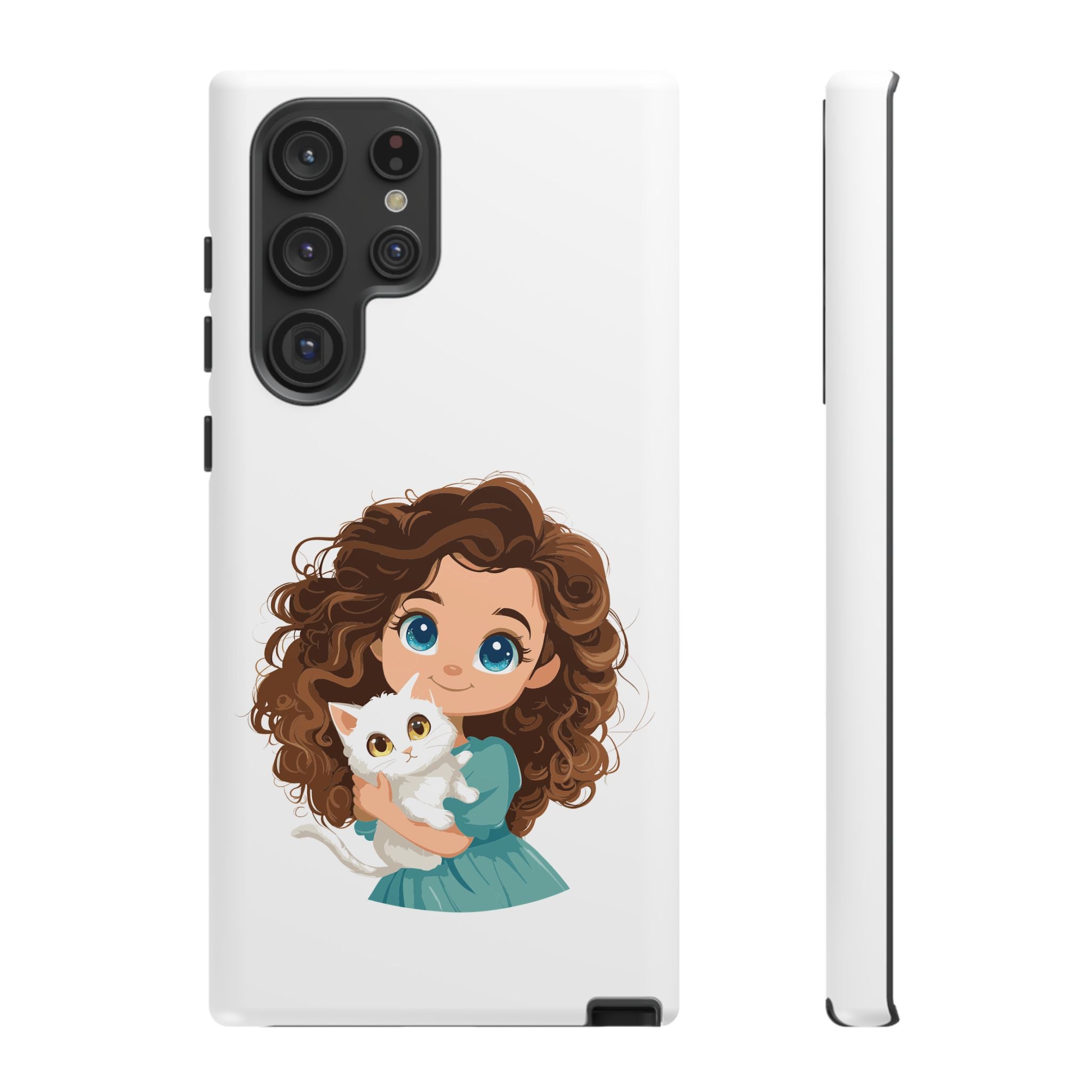 Cute Cat Lover Phone Case, Tough Phone Cover, Pet Lover Gift, Personalized Gift, Kids Phone Case, Animal Lover Accessories